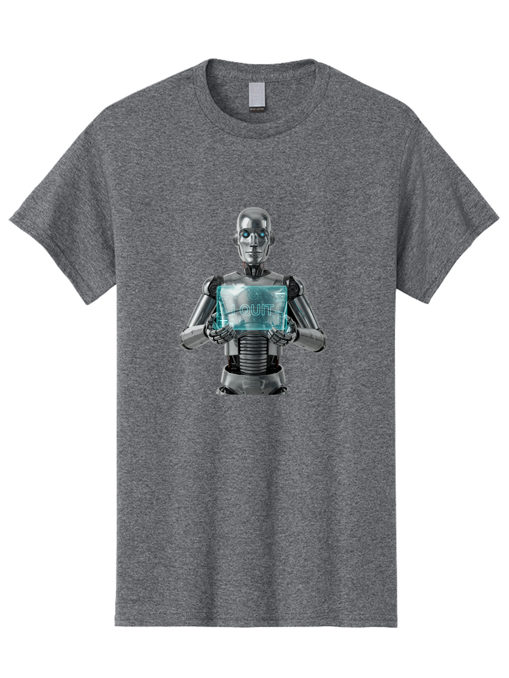 Robot-With-I-Quit Men'S Graphic Tee, 100% Cotton, Comfortable Casual Summer Wear, Machine Washable, Vintage Camera, Old Camera, Antique Camera, Black Camera, Classic Photography, Photography Equipment, Nostalgic Device, Film Camera, Camera Art Bal264