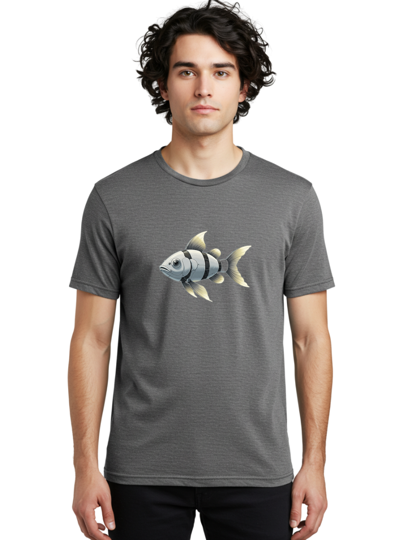 Robotic-Fish-1 Men'S Graphic Tee, 100% Cotton, Comfortable Casual Summer Wear, Machine Washable, Vintage Camera, Old Camera, Antique Camera, Black Camera, Classic Photography, Photography Equipment, Nostalgic Device, Film Camera, Camera Art Bal265