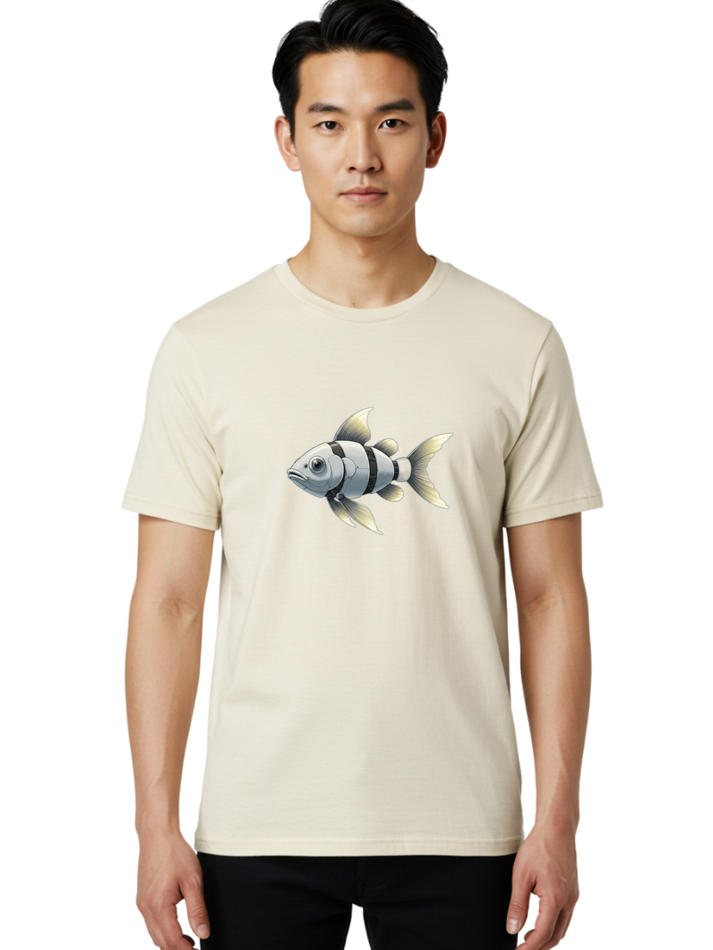 Robotic-Fish-1 Men'S Graphic Tee, 100% Cotton, Comfortable Casual Summer Wear, Machine Washable, Vintage Camera, Old Camera, Antique Camera, Black Camera, Classic Photography, Photography Equipment, Nostalgic Device, Film Camera, Camera Art Bal265