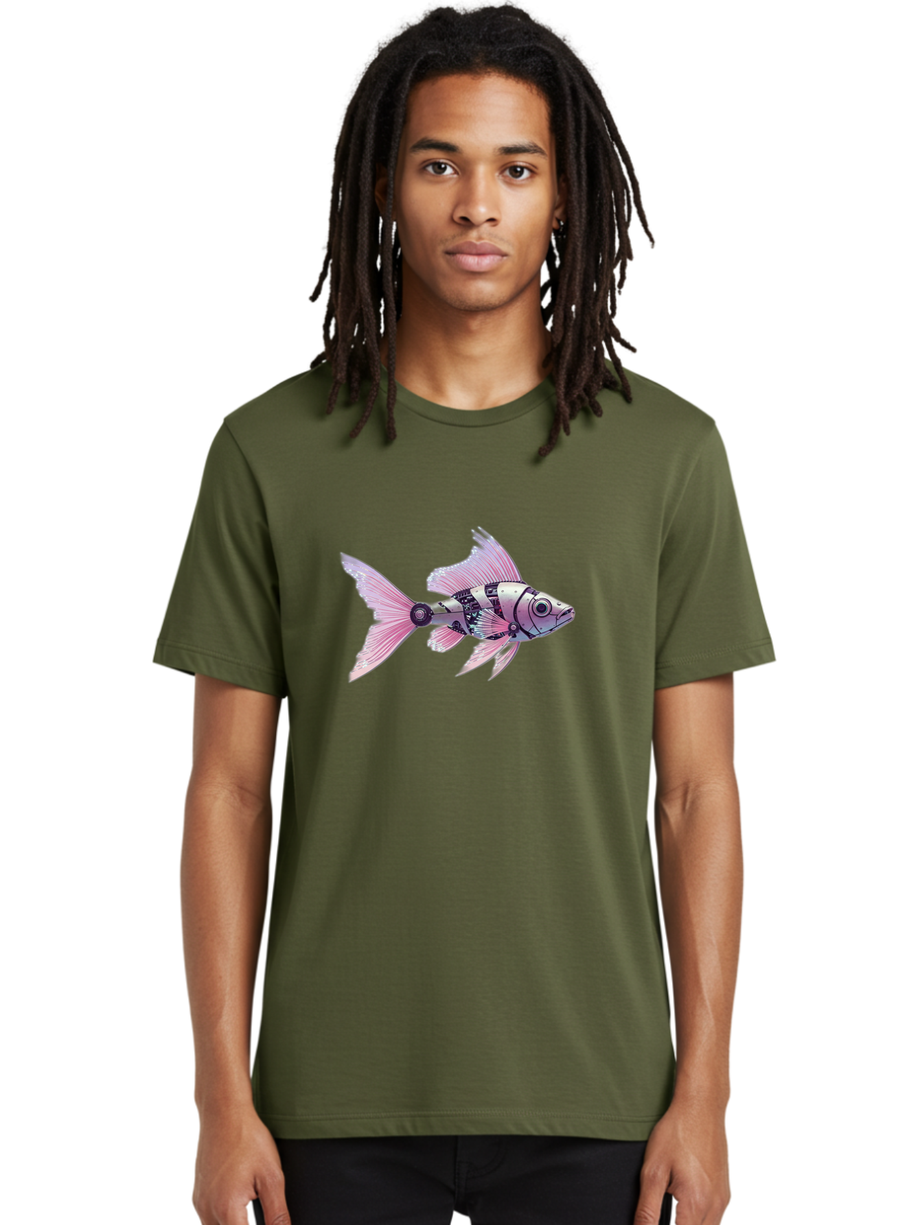 Robotic-Fish-2 Men'S Graphic Tee, 100% Cotton, Comfortable Casual Summer Wear, Machine Washable, Vintage Camera, Old Camera, Antique Camera, Black Camera, Classic Photography, Photography Equipment, Nostalgic Device, Film Camera, Camera Art Bal266