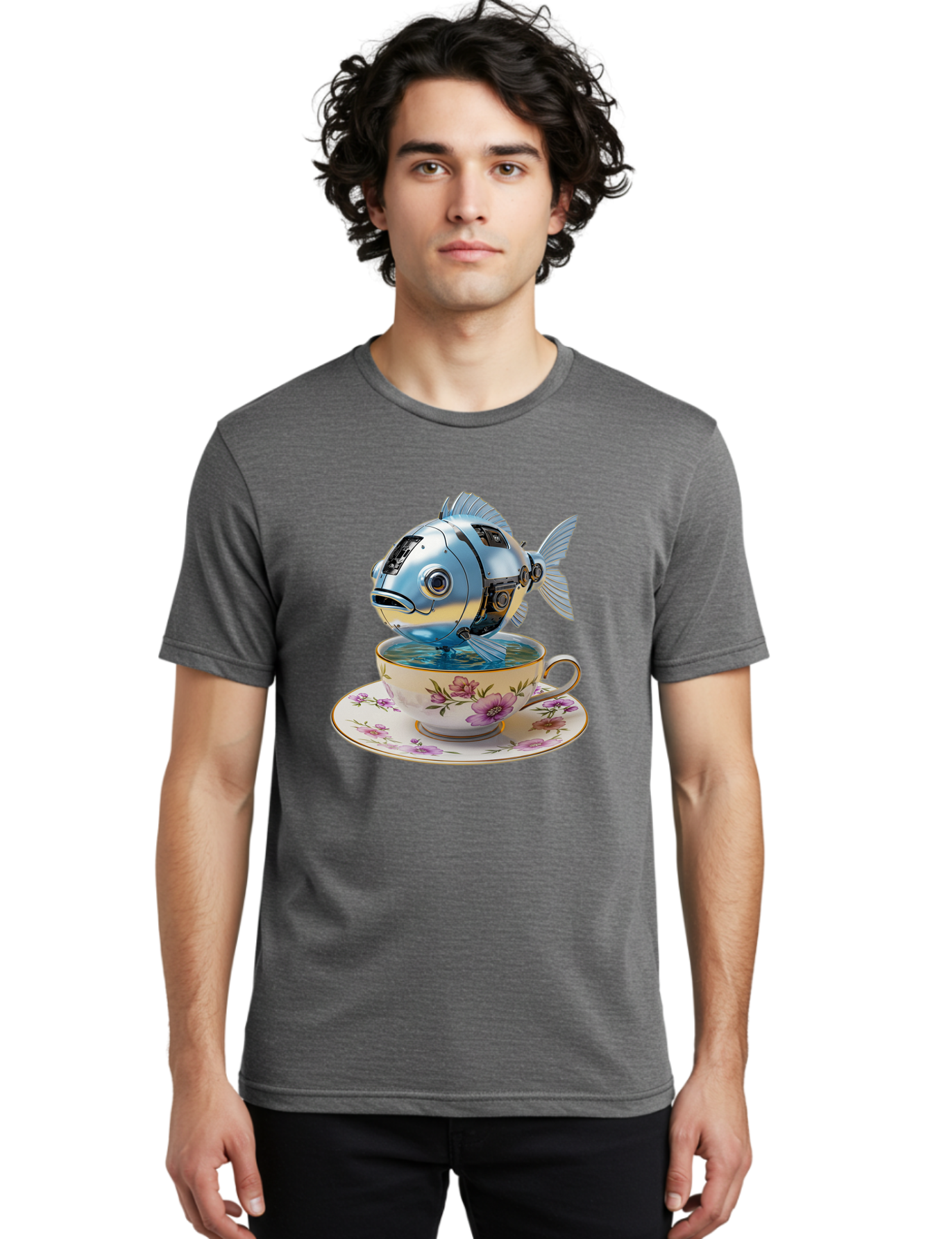 Robotic-Fish-Teacup Men'S Graphic Tee, 100% Cotton, Comfortable Casual Summer Wear, Machine Washable, Vintage Camera, Old Camera, Antique Camera, Black Camera, Classic Photography, Photography Equipment, Nostalgic Device, Film Camera, Bal267