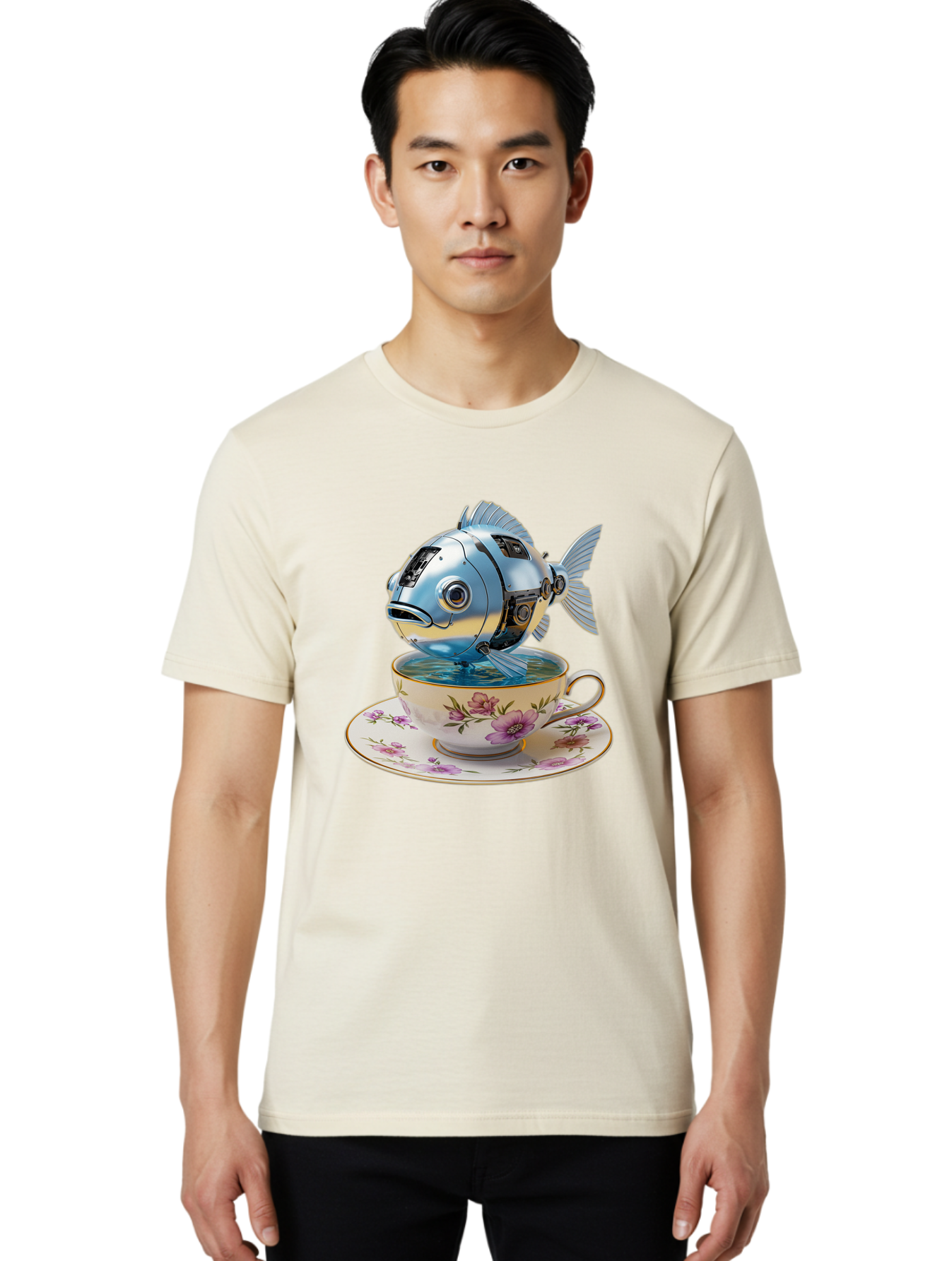 Robotic-Fish-Teacup Men'S Graphic Tee, 100% Cotton, Comfortable Casual Summer Wear, Machine Washable, Vintage Camera, Old Camera, Antique Camera, Black Camera, Classic Photography, Photography Equipment, Nostalgic Device, Film Camera, Bal267