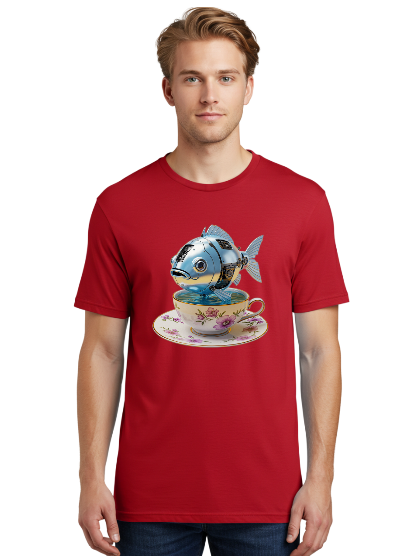 Robotic-Fish-Teacup Men'S Graphic Tee, 100% Cotton, Comfortable Casual Summer Wear, Machine Washable, Vintage Camera, Old Camera, Antique Camera, Black Camera, Classic Photography, Photography Equipment, Nostalgic Device, Film Camera, Bal267
