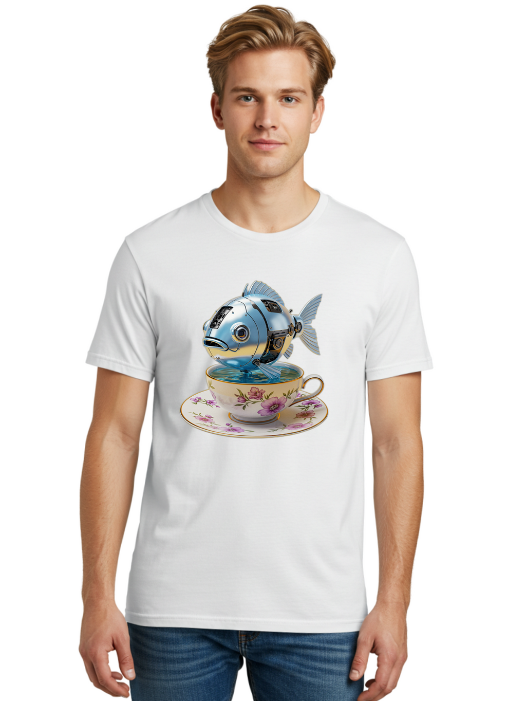Robotic-Fish-Teacup Men'S Graphic Tee, 100% Cotton, Comfortable Casual Summer Wear, Machine Washable, Vintage Camera, Old Camera, Antique Camera, Black Camera, Classic Photography, Photography Equipment, Nostalgic Device, Film Camera, Bal267