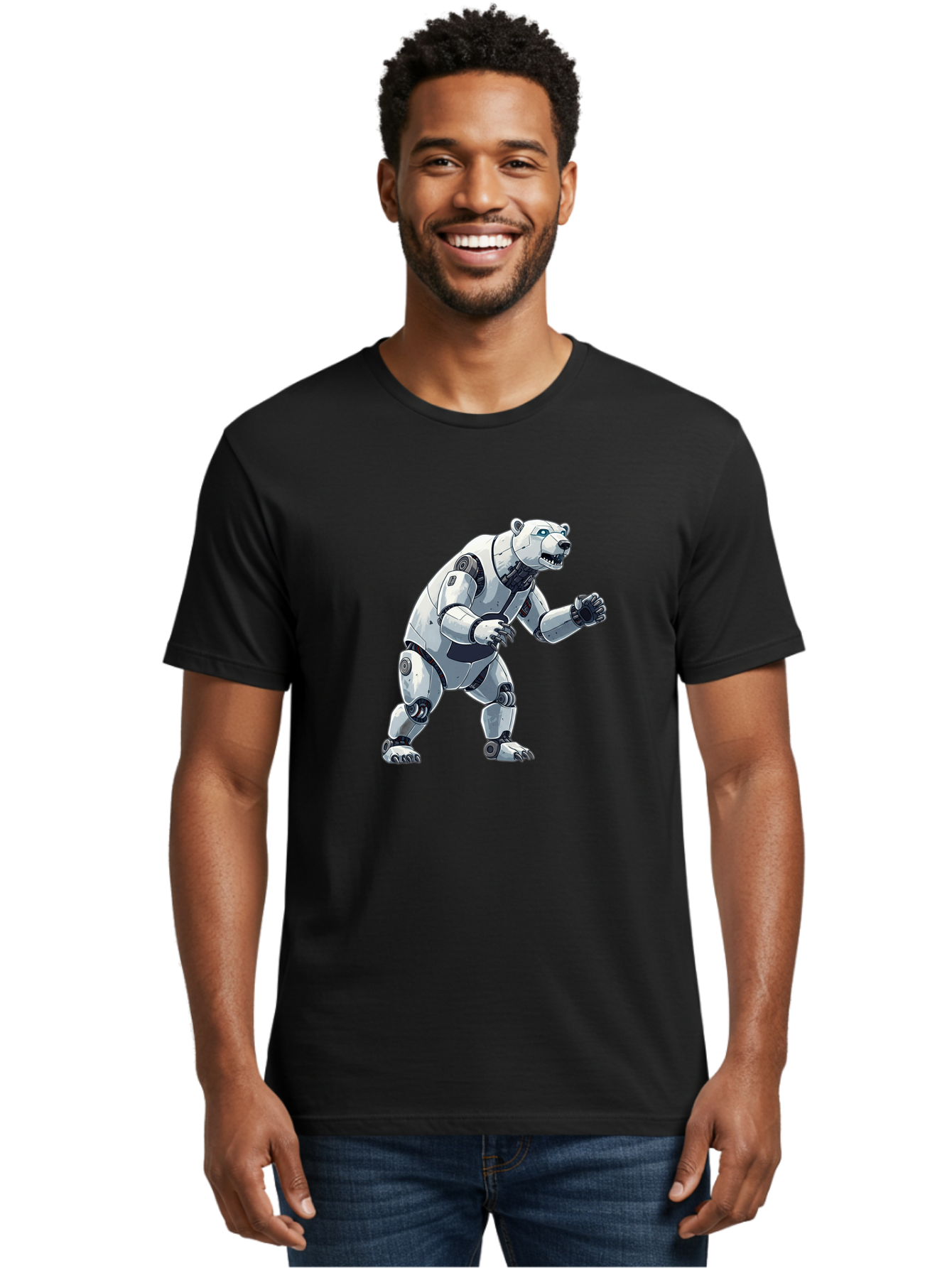 Robotic-Polar-Bear Men'S Graphic Tee, 100% Cotton, Comfortable Casual Summer Wear, Machine Washable, Vintage Camera, Old Camera, Antique Camera, Black Camera, Classic Photography, Photography Equipment, Nostalgic Device, Film Camera, Bal269