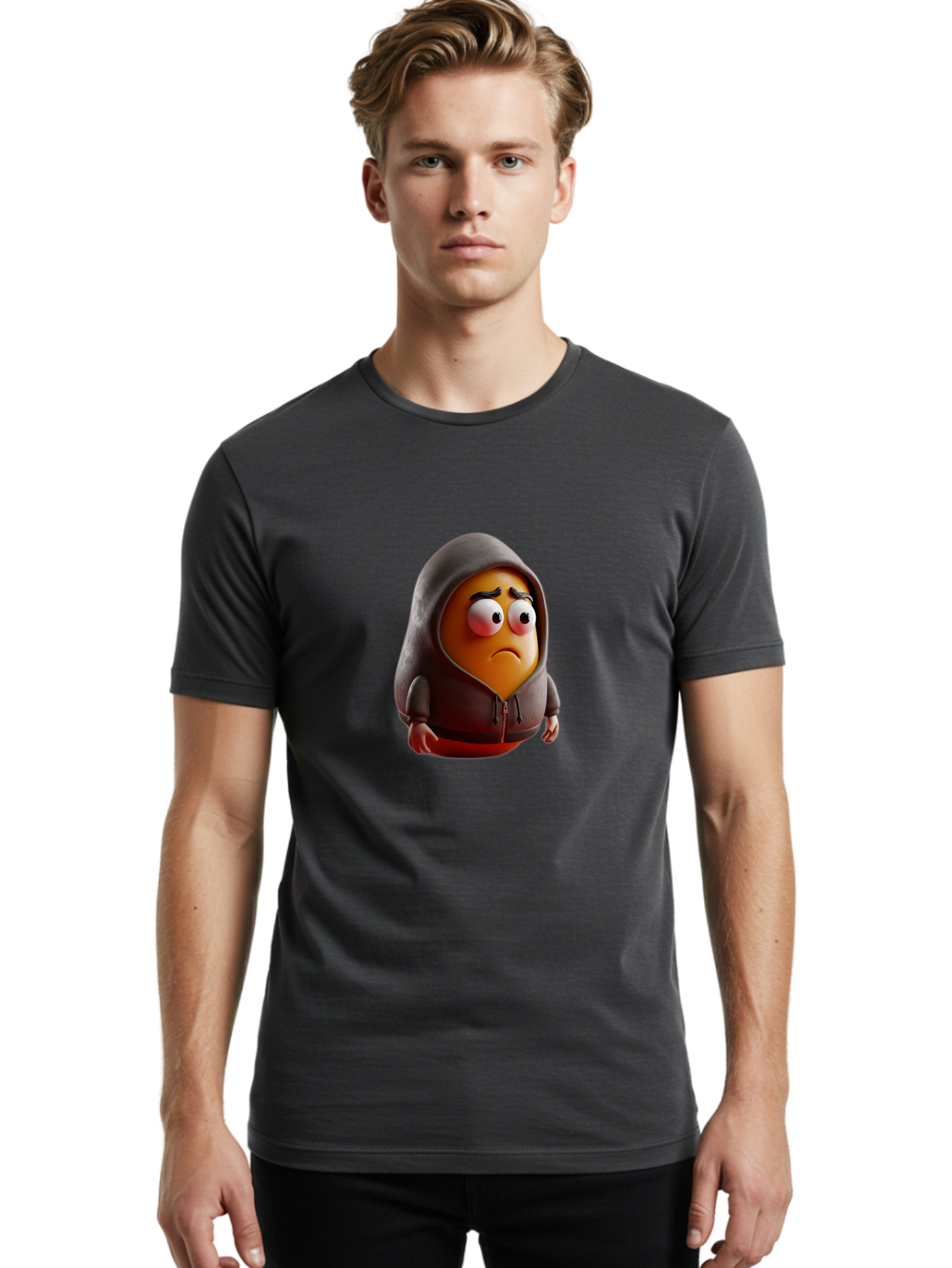Sad-Emoji Men'S Graphic Tee, 100% Cotton, Comfortable Casual Summer Wear, Machine Washable, Vintage Camera, Old Camera, Antique Camera, Black Camera, Classic Photography, Photography Equipment, Nostalgic Device, Film Camera, Camera Art Bal275