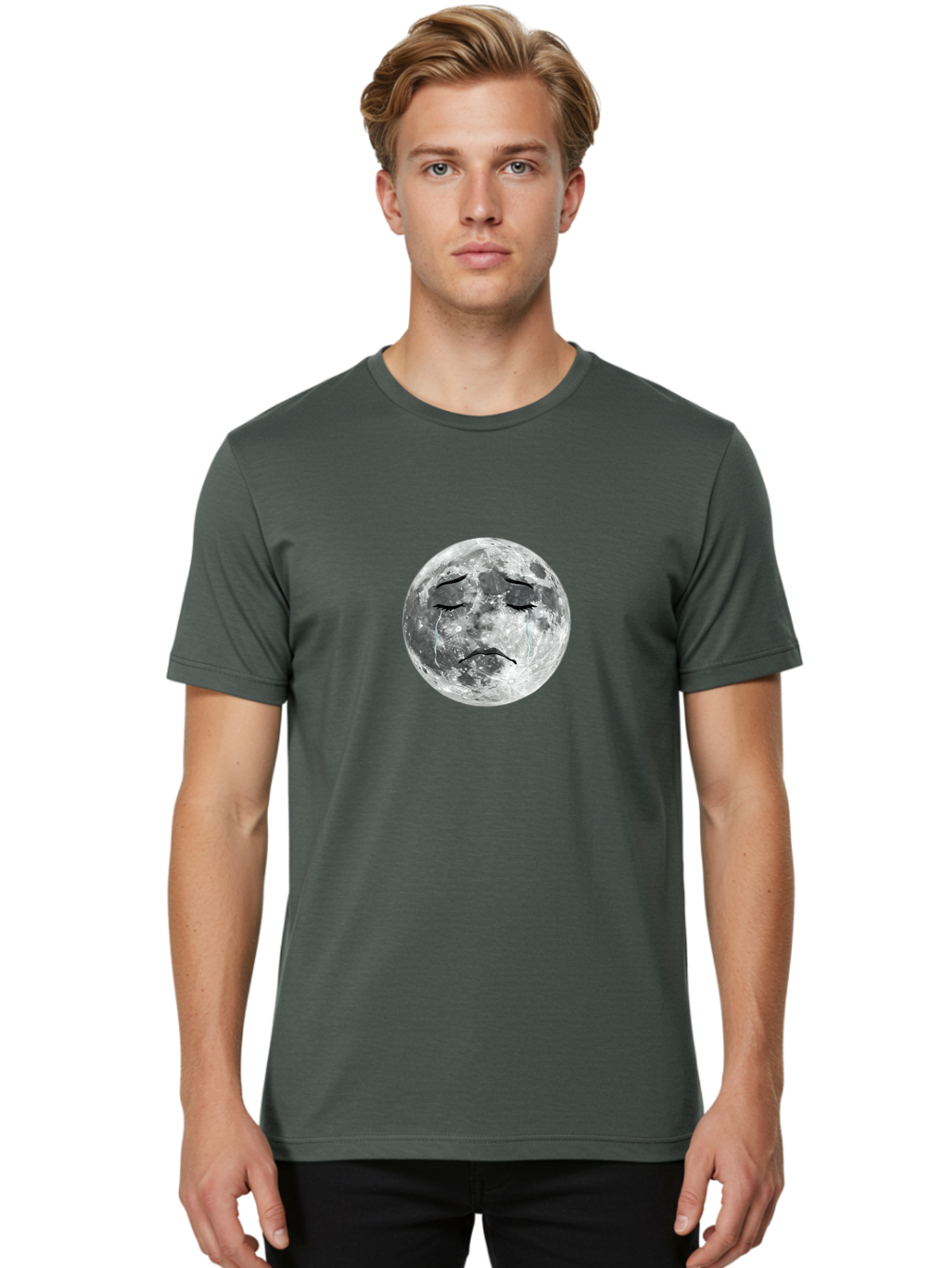 Sad-Moon-Face Men'S Graphic Tee, 100% Cotton, Comfortable Casual Summer Wear, Machine Washable, Vintage Camera, Old Camera, Antique Camera, Black Camera, Classic Photography, Photography Equipment, Nostalgic Device, Film Camera, Camera Art Bal277