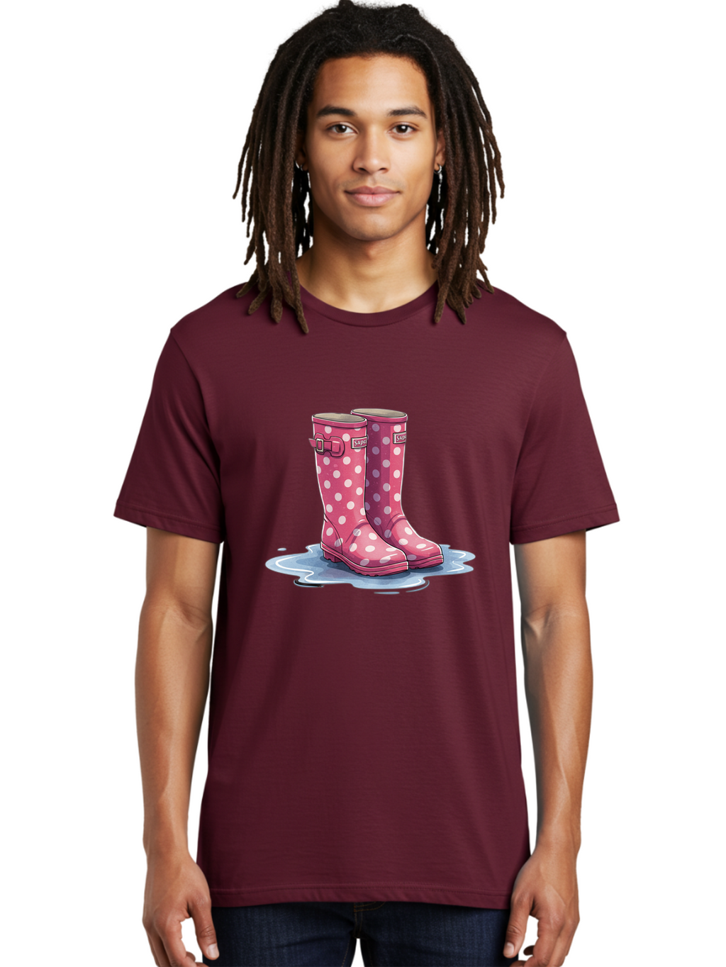 Safari-Pink-Polka-Dot-Rain-Boots Men'S Graphic Tee, 100% Cotton, Comfortable Casual Summer Wear, Machine Washable, Vintage Camera, Old Camera, Antique Camera, Black Camera, Classic Photography, Photography Equipment, Nostalgic Device, Bal281