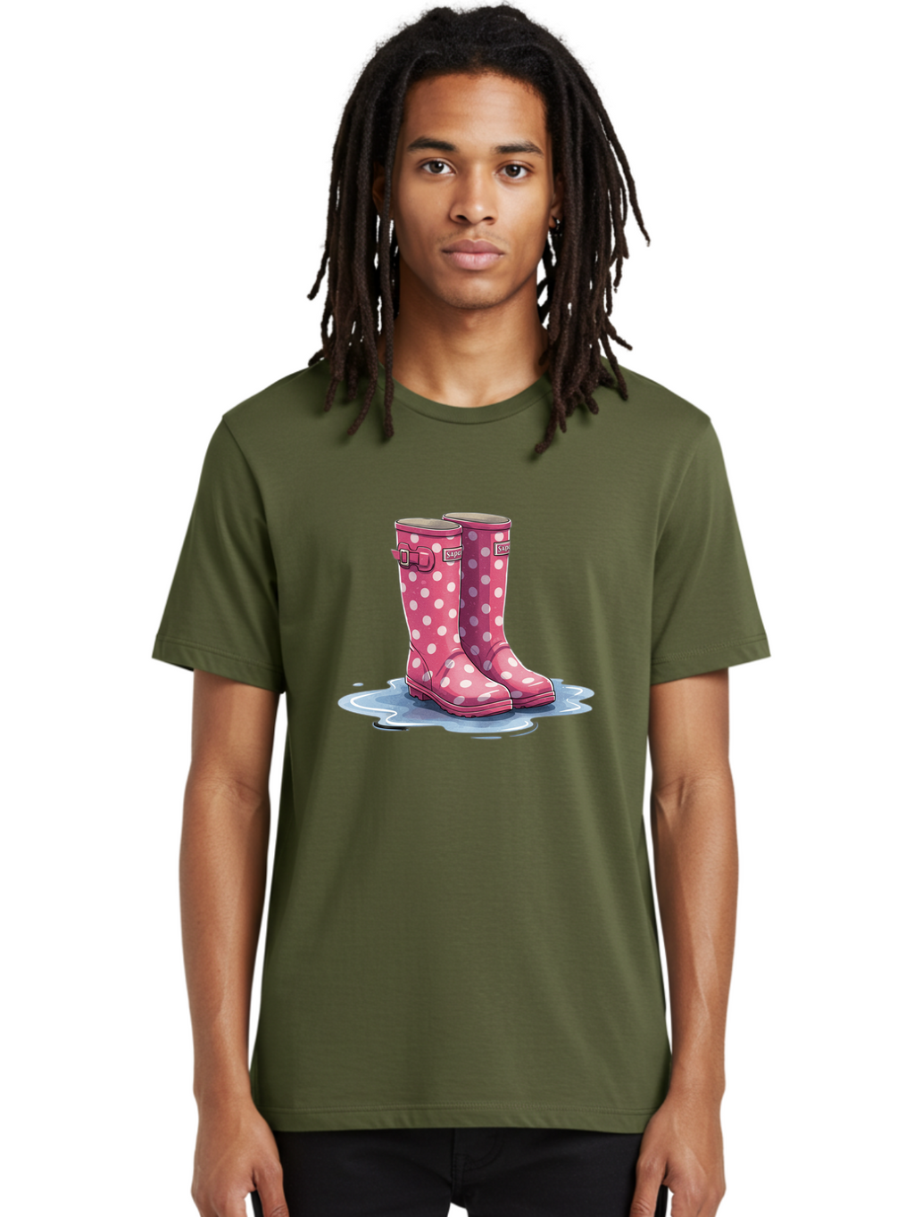 Safari-Pink-Polka-Dot-Rain-Boots Men'S Graphic Tee, 100% Cotton, Comfortable Casual Summer Wear, Machine Washable, Vintage Camera, Old Camera, Antique Camera, Black Camera, Classic Photography, Photography Equipment, Nostalgic Device, Bal281