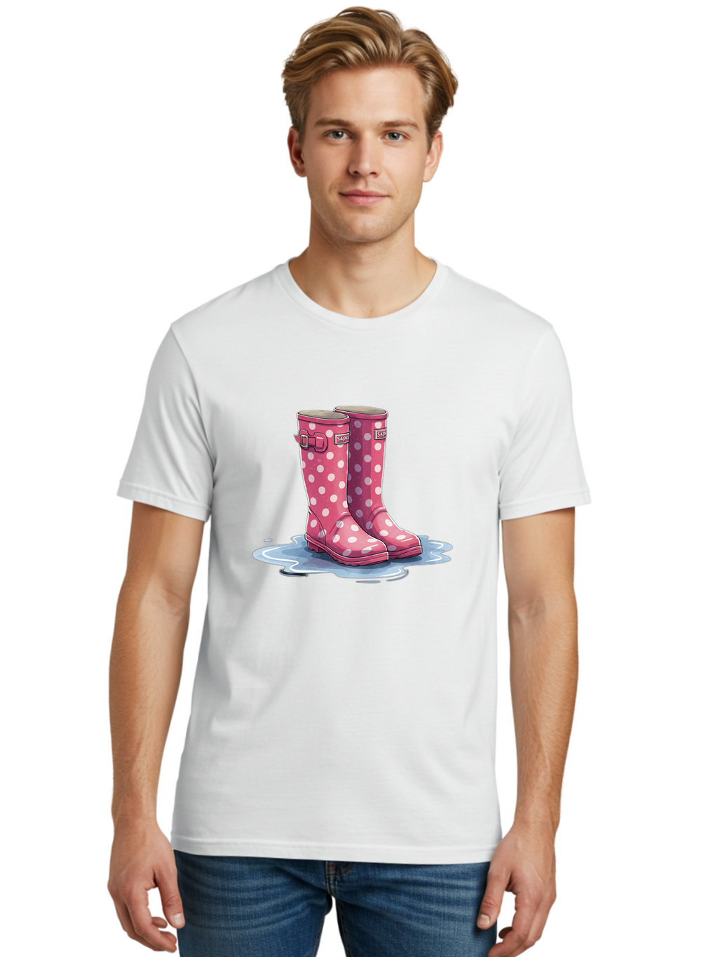 Safari-Pink-Polka-Dot-Rain-Boots Men'S Graphic Tee, 100% Cotton, Comfortable Casual Summer Wear, Machine Washable, Vintage Camera, Old Camera, Antique Camera, Black Camera, Classic Photography, Photography Equipment, Nostalgic Device, Bal281