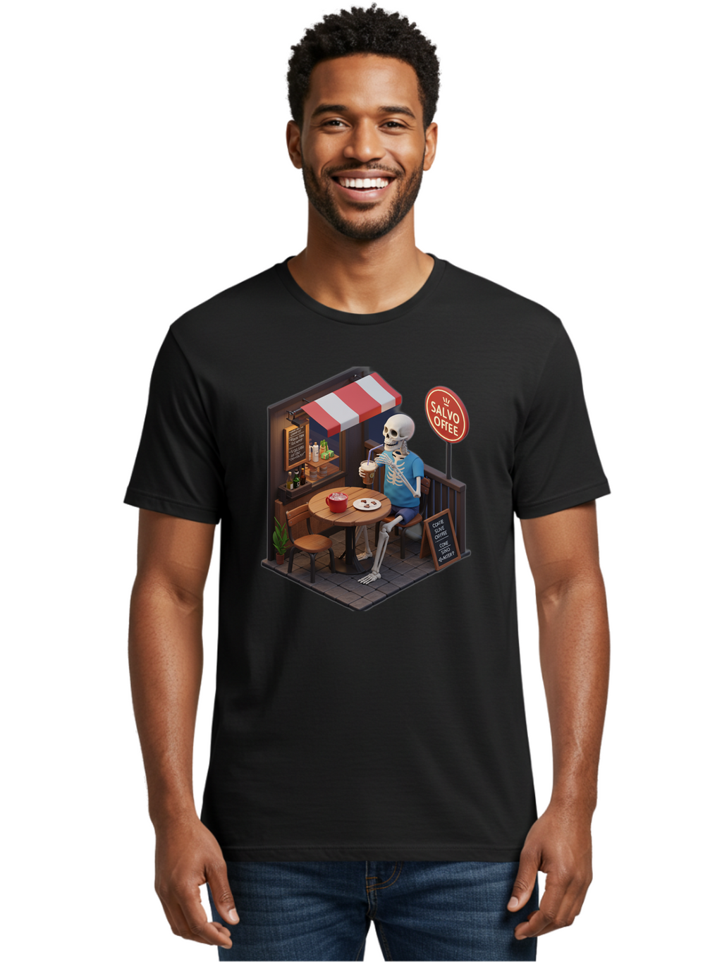 Salvo-Coffee Men'S Graphic Tee, 100% Cotton, Comfortable Casual Summer Wear, Machine Washable, Vintage Camera, Old Camera, Antique Camera, Black Camera, Classic Photography, Photography Equipment, Nostalgic Device, Film Camera, Camera Art Bal283