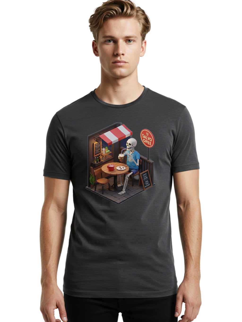 Salvo-Coffee Men'S Graphic Tee, 100% Cotton, Comfortable Casual Summer Wear, Machine Washable, Vintage Camera, Old Camera, Antique Camera, Black Camera, Classic Photography, Photography Equipment, Nostalgic Device, Film Camera, Camera Art Bal283