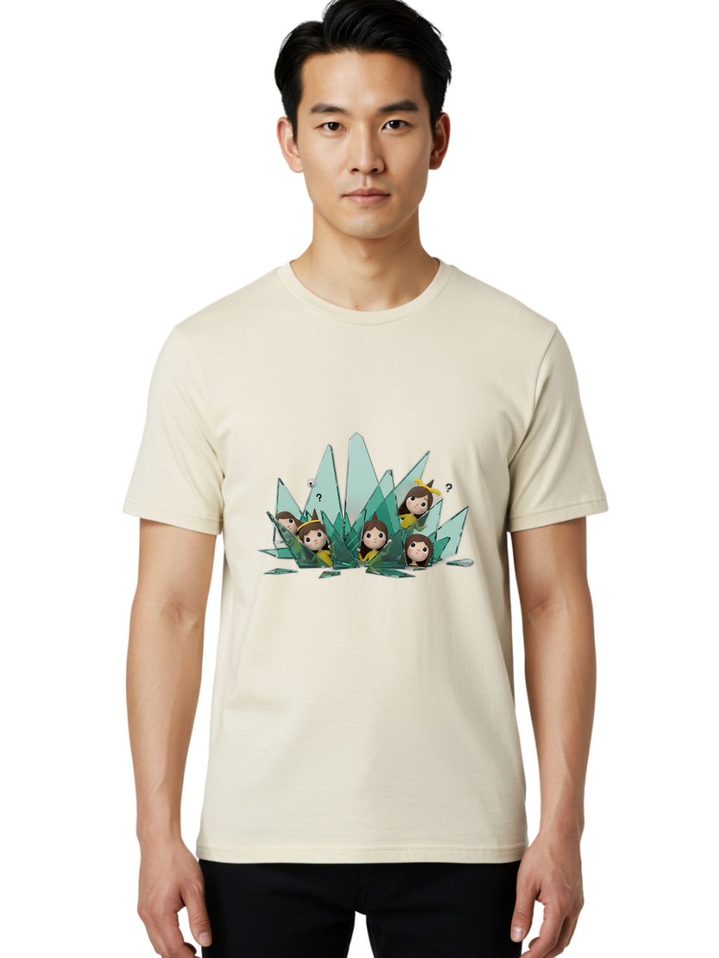Shards-With-Characters Men'S Graphic Tee, 100% Cotton, Comfortable Casual Summer Wear, Machine Washable, Vintage Camera, Old Camera, Antique Camera, Black Camera, Classic Photography, Photography Equipment, Nostalgic Device, Film Camera, Bal287