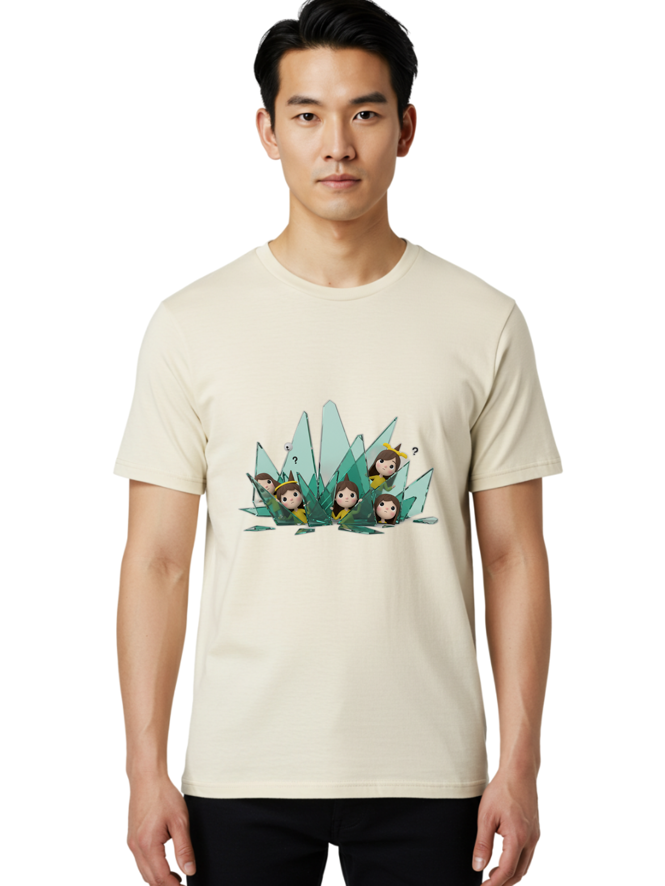 Shards-With-Characters Men'S Graphic Tee, 100% Cotton, Comfortable Casual Summer Wear, Machine Washable, Vintage Camera, Old Camera, Antique Camera, Black Camera, Classic Photography, Photography Equipment, Nostalgic Device, Film Camera, Bal287