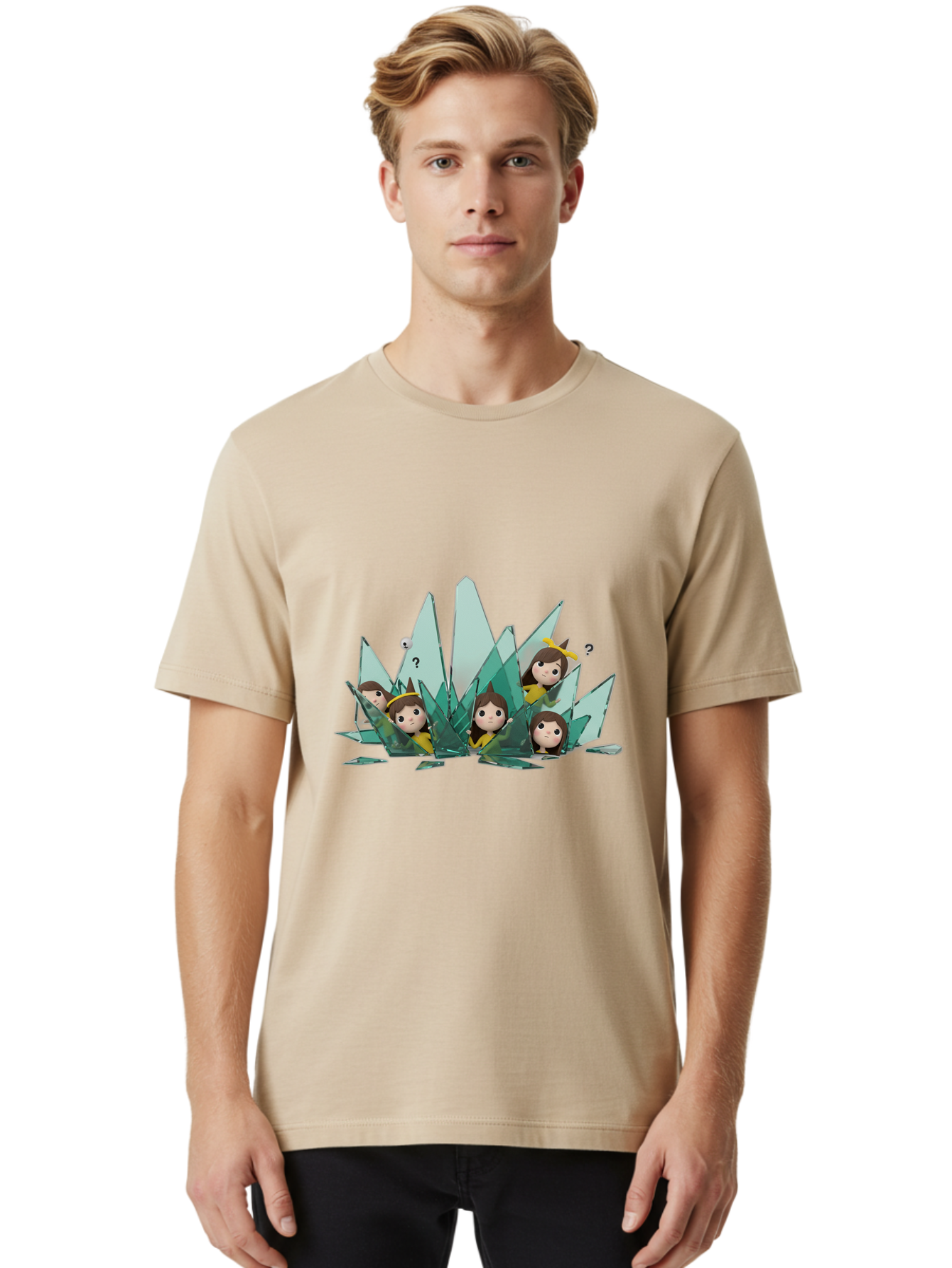 Shards-With-Characters Men'S Graphic Tee, 100% Cotton, Comfortable Casual Summer Wear, Machine Washable, Vintage Camera, Old Camera, Antique Camera, Black Camera, Classic Photography, Photography Equipment, Nostalgic Device, Film Camera, Bal287