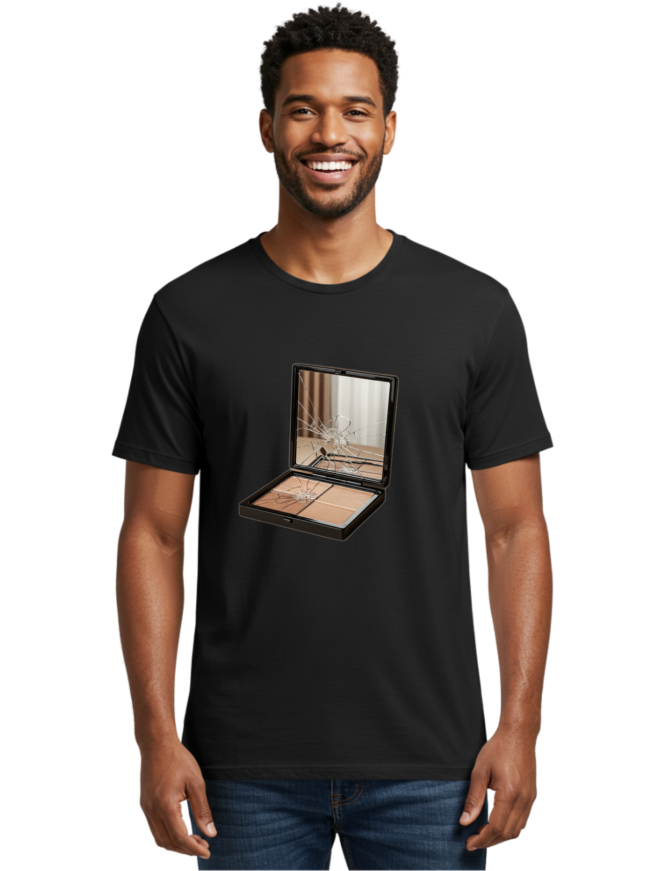 Shattered-Eyeshadow-Compact Men'S Graphic Tee, 100% Cotton, Comfortable Casual Summer Wear, Machine Washable, Vintage Camera, Old Camera, Antique Camera, Black Camera, Classic Photography, Photography Equipment, Nostalgic Device, Film Camera, Bal289