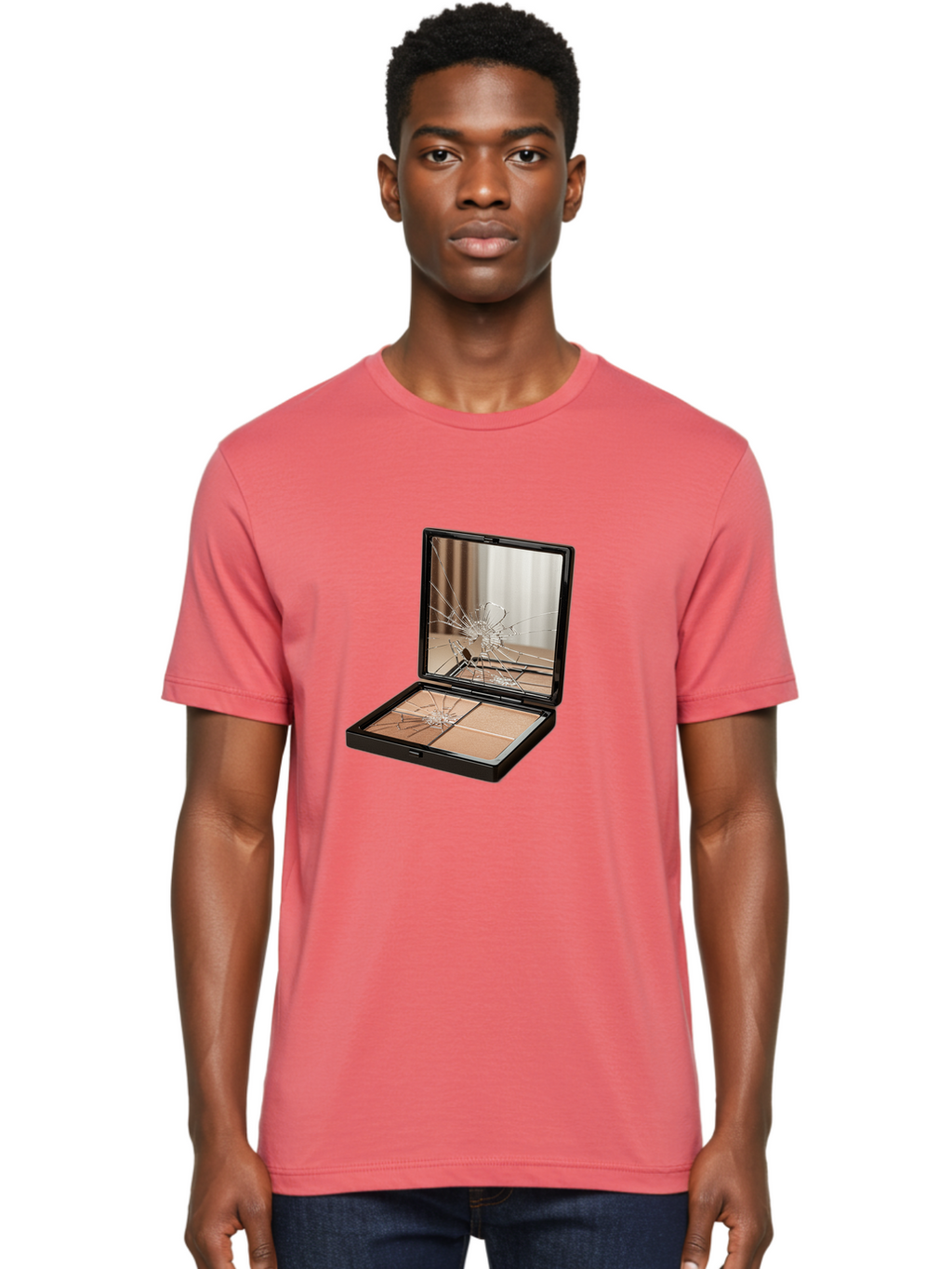 Shattered-Eyeshadow-Compact Men'S Graphic Tee, 100% Cotton, Comfortable Casual Summer Wear, Machine Washable, Vintage Camera, Old Camera, Antique Camera, Black Camera, Classic Photography, Photography Equipment, Nostalgic Device, Film Camera, Bal289