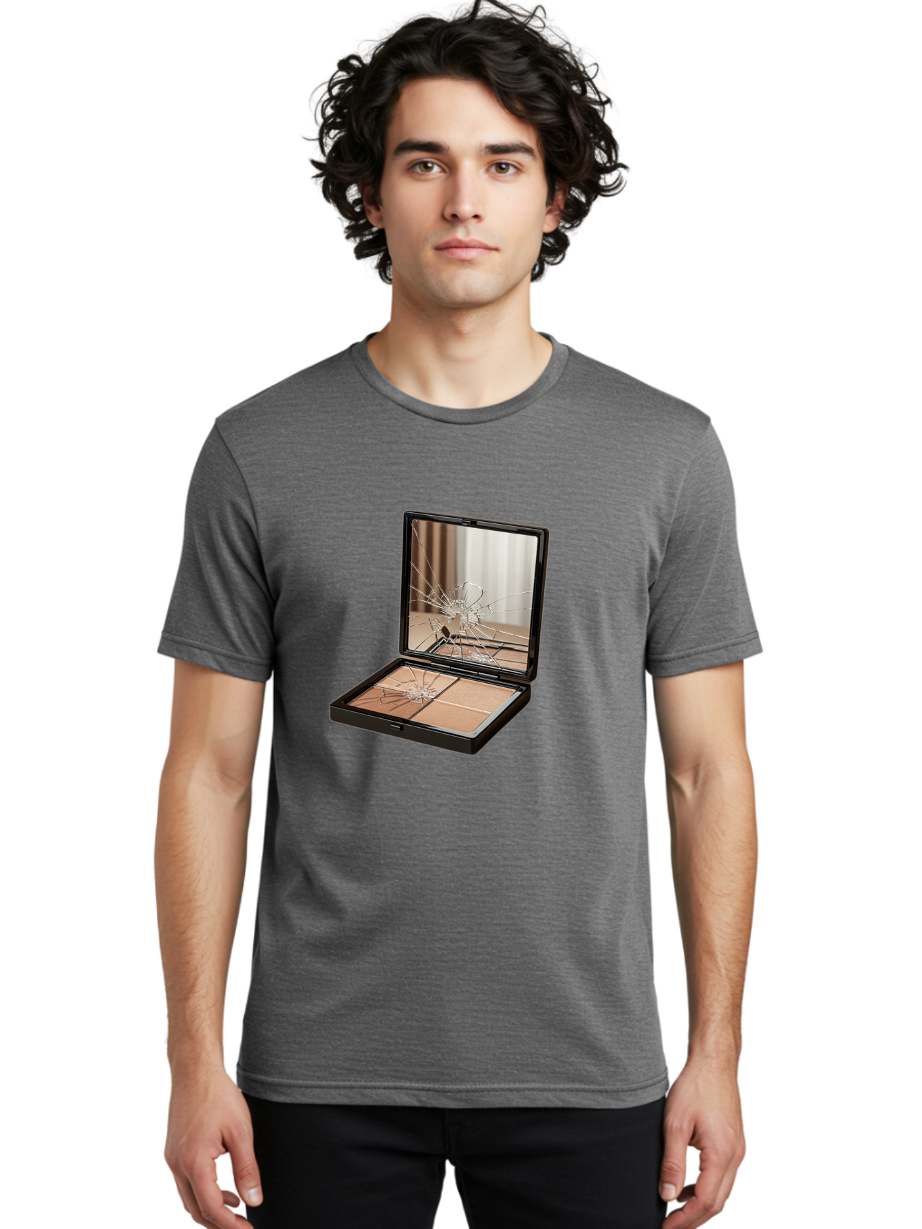 Shattered-Eyeshadow-Compact Men'S Graphic Tee, 100% Cotton, Comfortable Casual Summer Wear, Machine Washable, Vintage Camera, Old Camera, Antique Camera, Black Camera, Classic Photography, Photography Equipment, Nostalgic Device, Film Camera, Bal289