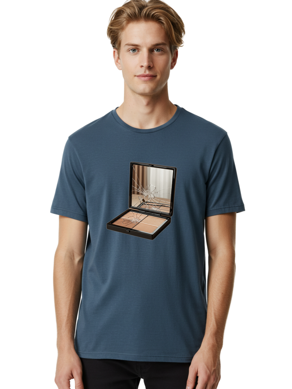 Shattered-Eyeshadow-Compact Men'S Graphic Tee, 100% Cotton, Comfortable Casual Summer Wear, Machine Washable, Vintage Camera, Old Camera, Antique Camera, Black Camera, Classic Photography, Photography Equipment, Nostalgic Device, Film Camera, Bal289