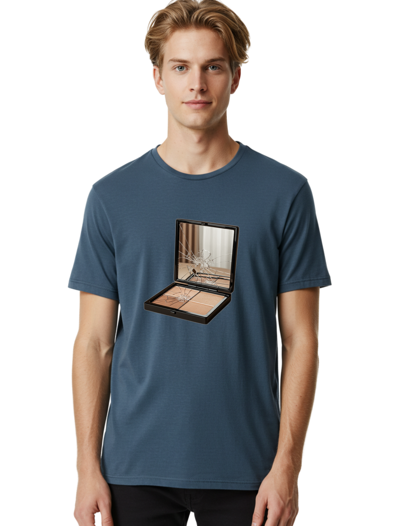 Shattered-Eyeshadow-Compact Men'S Graphic Tee, 100% Cotton, Comfortable Casual Summer Wear, Machine Washable, Vintage Camera, Old Camera, Antique Camera, Black Camera, Classic Photography, Photography Equipment, Nostalgic Device, Film Camera, Bal289