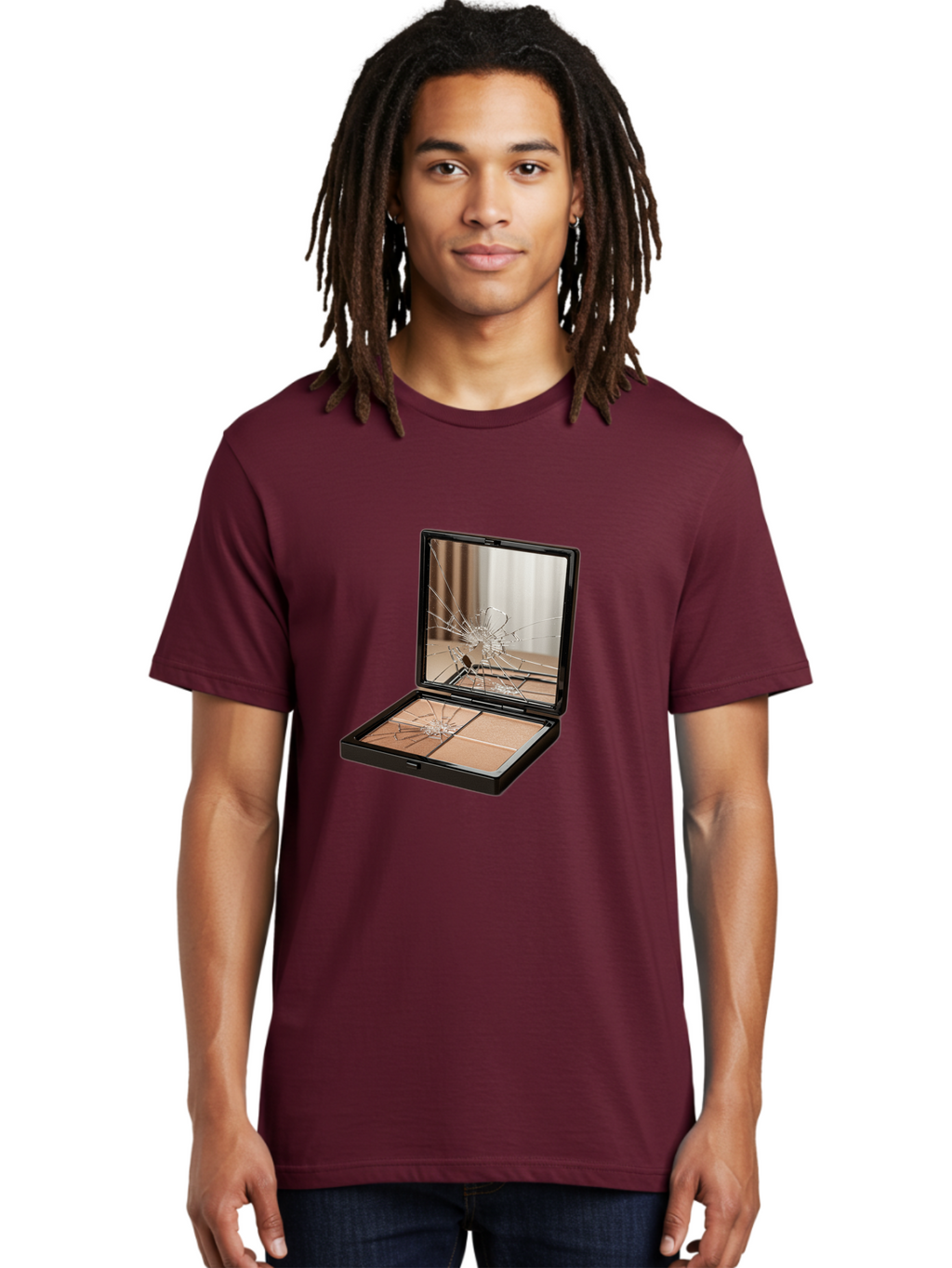Shattered-Eyeshadow-Compact Men'S Graphic Tee, 100% Cotton, Comfortable Casual Summer Wear, Machine Washable, Vintage Camera, Old Camera, Antique Camera, Black Camera, Classic Photography, Photography Equipment, Nostalgic Device, Film Camera, Bal289