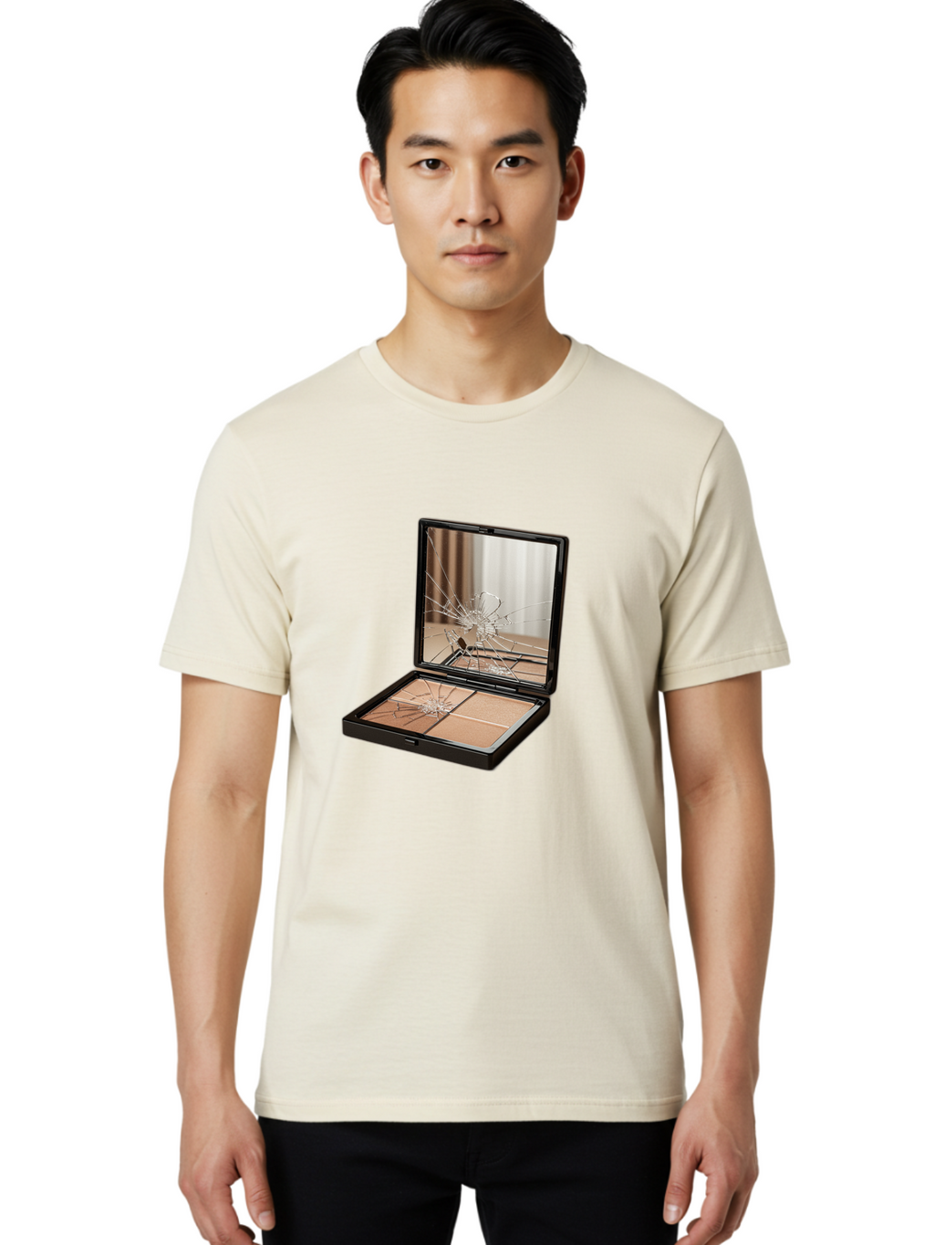 Shattered-Eyeshadow-Compact Men'S Graphic Tee, 100% Cotton, Comfortable Casual Summer Wear, Machine Washable, Vintage Camera, Old Camera, Antique Camera, Black Camera, Classic Photography, Photography Equipment, Nostalgic Device, Film Camera, Bal289