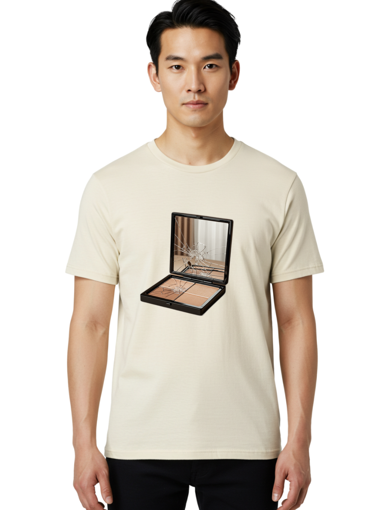 Shattered-Eyeshadow-Compact Men'S Graphic Tee, 100% Cotton, Comfortable Casual Summer Wear, Machine Washable, Vintage Camera, Old Camera, Antique Camera, Black Camera, Classic Photography, Photography Equipment, Nostalgic Device, Film Camera, Bal289