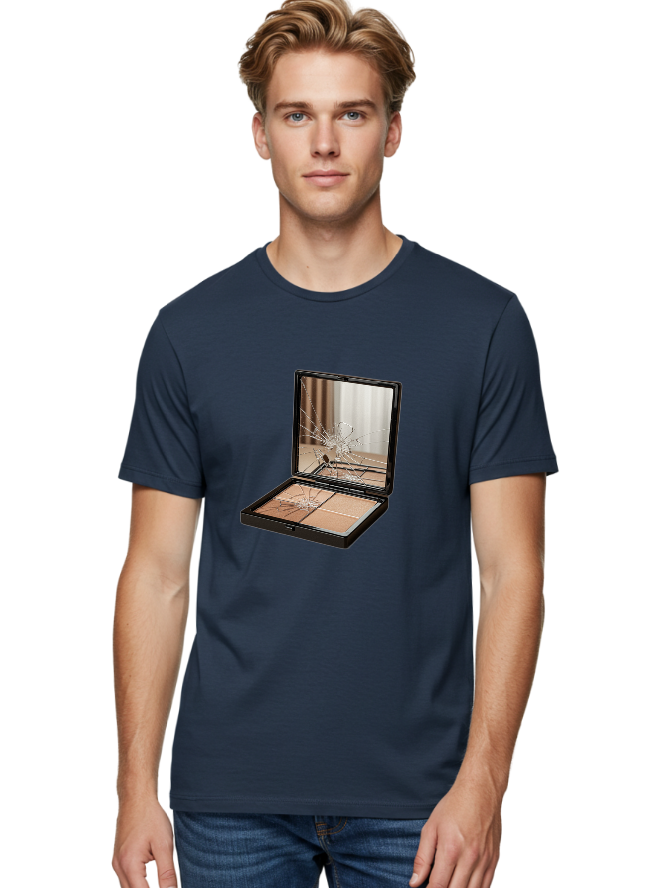 Shattered-Eyeshadow-Compact Men'S Graphic Tee, 100% Cotton, Comfortable Casual Summer Wear, Machine Washable, Vintage Camera, Old Camera, Antique Camera, Black Camera, Classic Photography, Photography Equipment, Nostalgic Device, Film Camera, Bal289