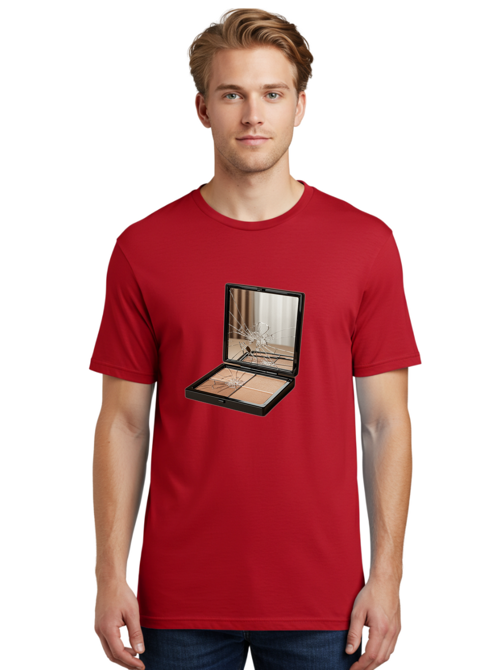 Shattered-Eyeshadow-Compact Men'S Graphic Tee, 100% Cotton, Comfortable Casual Summer Wear, Machine Washable, Vintage Camera, Old Camera, Antique Camera, Black Camera, Classic Photography, Photography Equipment, Nostalgic Device, Film Camera, Bal289