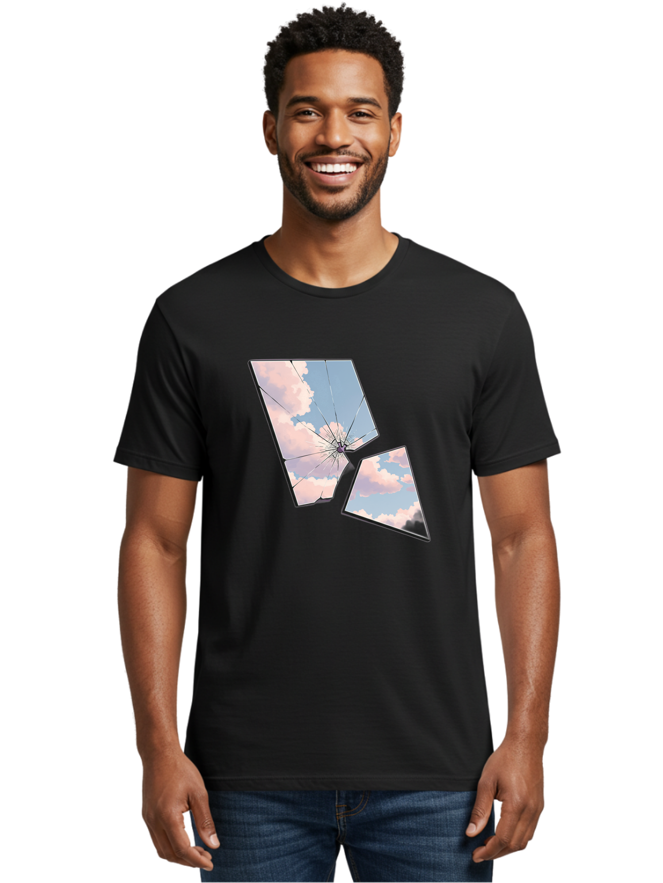 Shattered-Glass-1 Men'S Graphic Tee, 100% Cotton, Comfortable Casual Summer Wear, Machine Washable, Vintage Camera, Old Camera, Antique Camera, Black Camera, Classic Photography, Photography Equipment, Nostalgic Device, Film Camera, Camera Art Bal291
