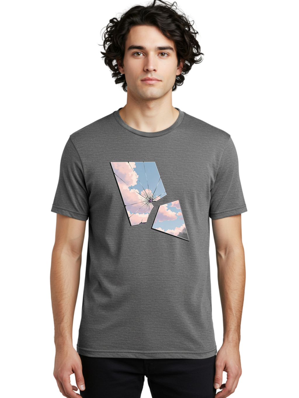 Shattered-Glass-1 Men'S Graphic Tee, 100% Cotton, Comfortable Casual Summer Wear, Machine Washable, Vintage Camera, Old Camera, Antique Camera, Black Camera, Classic Photography, Photography Equipment, Nostalgic Device, Film Camera, Camera Art Bal291