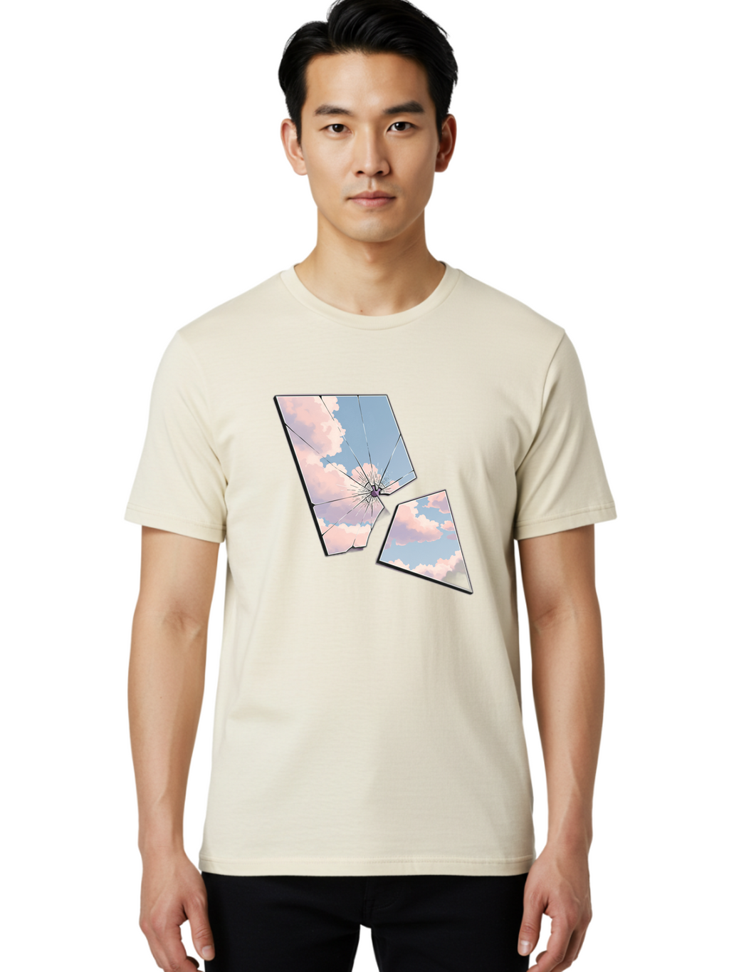 Shattered-Glass-1 Men'S Graphic Tee, 100% Cotton, Comfortable Casual Summer Wear, Machine Washable, Vintage Camera, Old Camera, Antique Camera, Black Camera, Classic Photography, Photography Equipment, Nostalgic Device, Film Camera, Camera Art Bal291