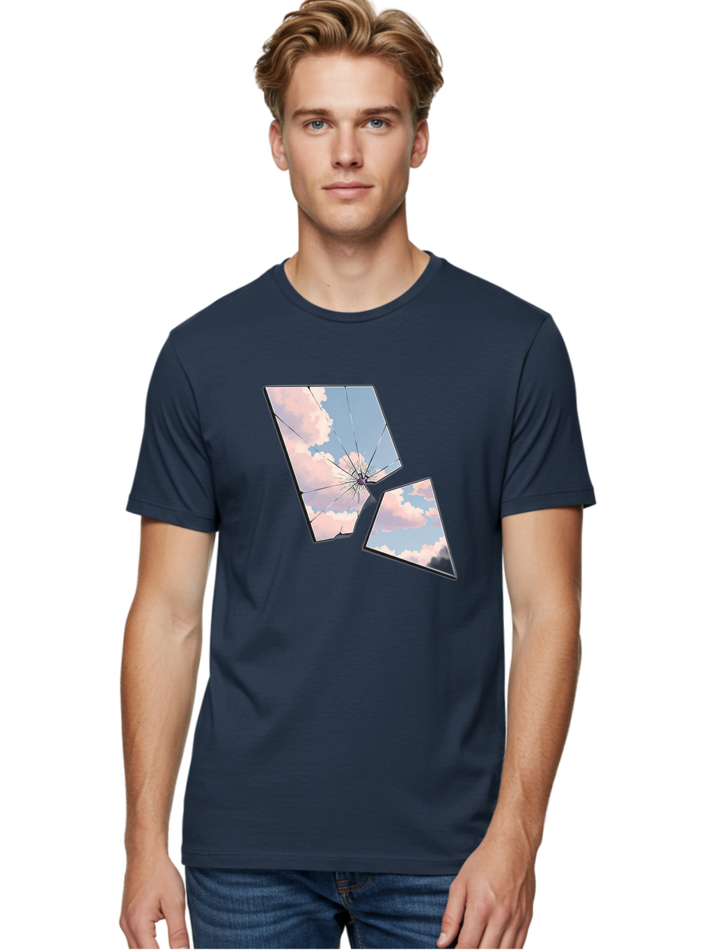 Shattered-Glass-1 Men'S Graphic Tee, 100% Cotton, Comfortable Casual Summer Wear, Machine Washable, Vintage Camera, Old Camera, Antique Camera, Black Camera, Classic Photography, Photography Equipment, Nostalgic Device, Film Camera, Camera Art Bal291