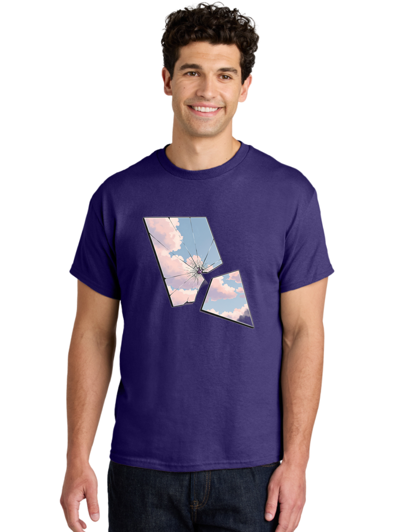 Shattered-Glass-1 Men'S Graphic Tee, 100% Cotton, Comfortable Casual Summer Wear, Machine Washable, Vintage Camera, Old Camera, Antique Camera, Black Camera, Classic Photography, Photography Equipment, Nostalgic Device, Film Camera, Camera Art Bal291