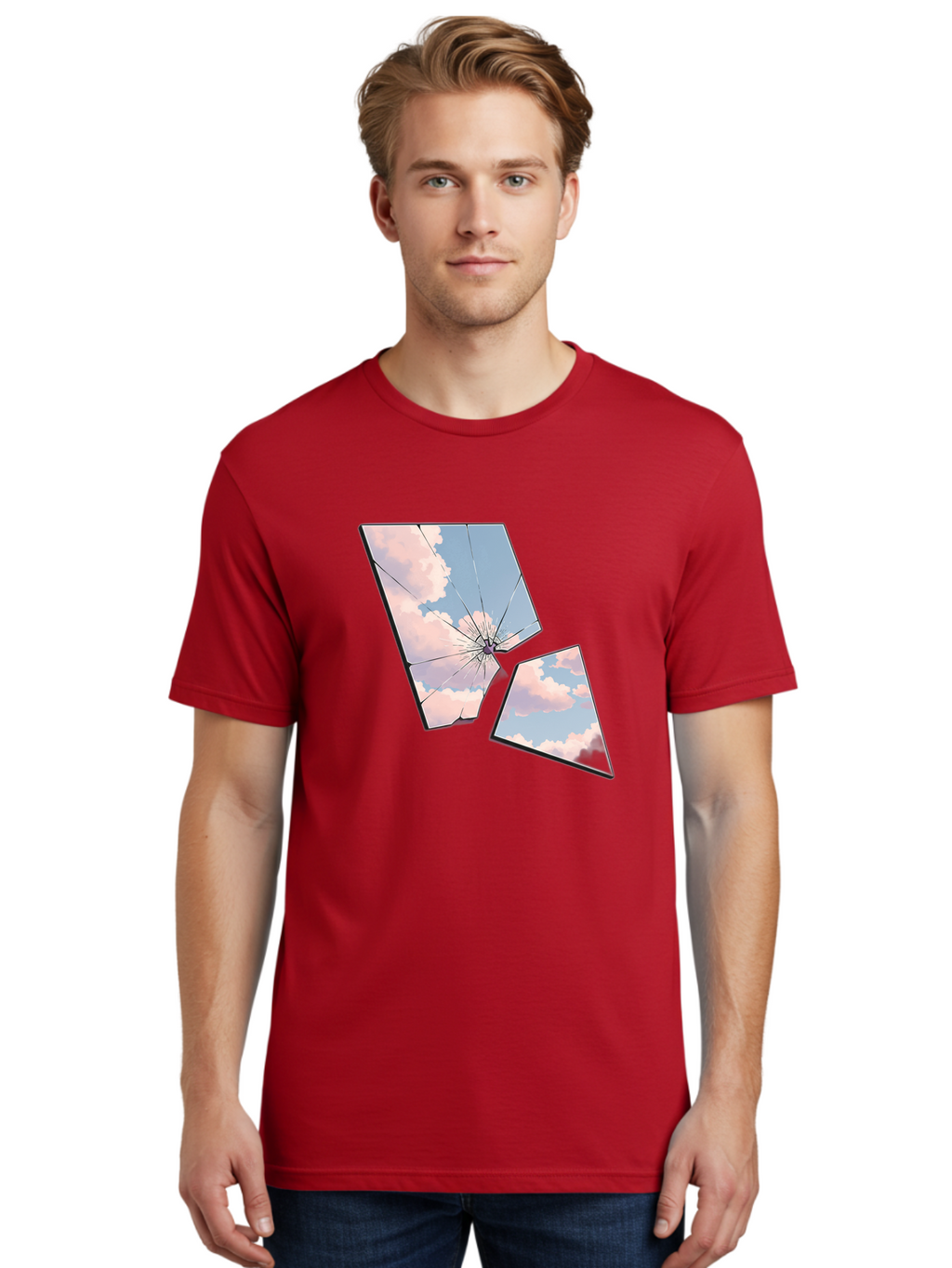 Shattered-Glass-1 Men'S Graphic Tee, 100% Cotton, Comfortable Casual Summer Wear, Machine Washable, Vintage Camera, Old Camera, Antique Camera, Black Camera, Classic Photography, Photography Equipment, Nostalgic Device, Film Camera, Camera Art Bal291