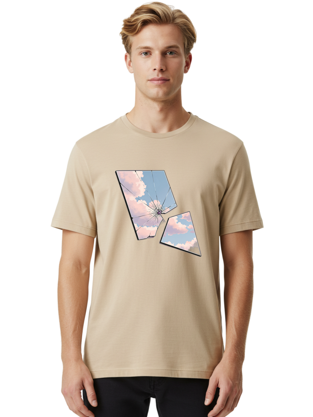 Shattered-Glass-1 Men'S Graphic Tee, 100% Cotton, Comfortable Casual Summer Wear, Machine Washable, Vintage Camera, Old Camera, Antique Camera, Black Camera, Classic Photography, Photography Equipment, Nostalgic Device, Film Camera, Camera Art Bal291