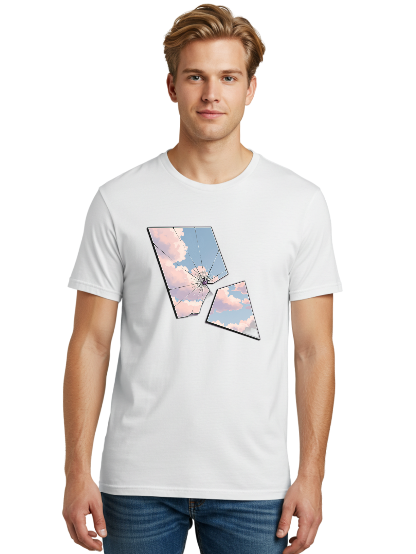 Shattered-Glass-1 Men'S Graphic Tee, 100% Cotton, Comfortable Casual Summer Wear, Machine Washable, Vintage Camera, Old Camera, Antique Camera, Black Camera, Classic Photography, Photography Equipment, Nostalgic Device, Film Camera, Camera Art Bal291
