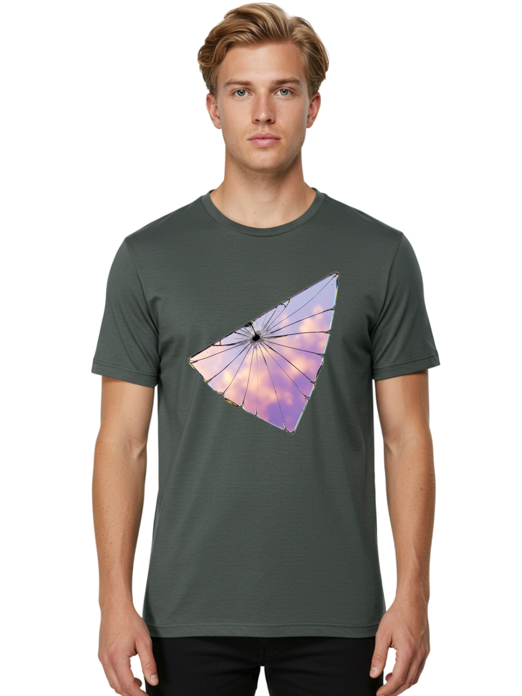 Shattered-Glass-2 Men'S Graphic Tee, 100% Cotton, Comfortable Casual Summer Wear, Machine Washable, Vintage Camera, Old Camera, Antique Camera, Black Camera, Classic Photography, Photography Equipment, Nostalgic Device, Film Camera, Camera Art Bal292