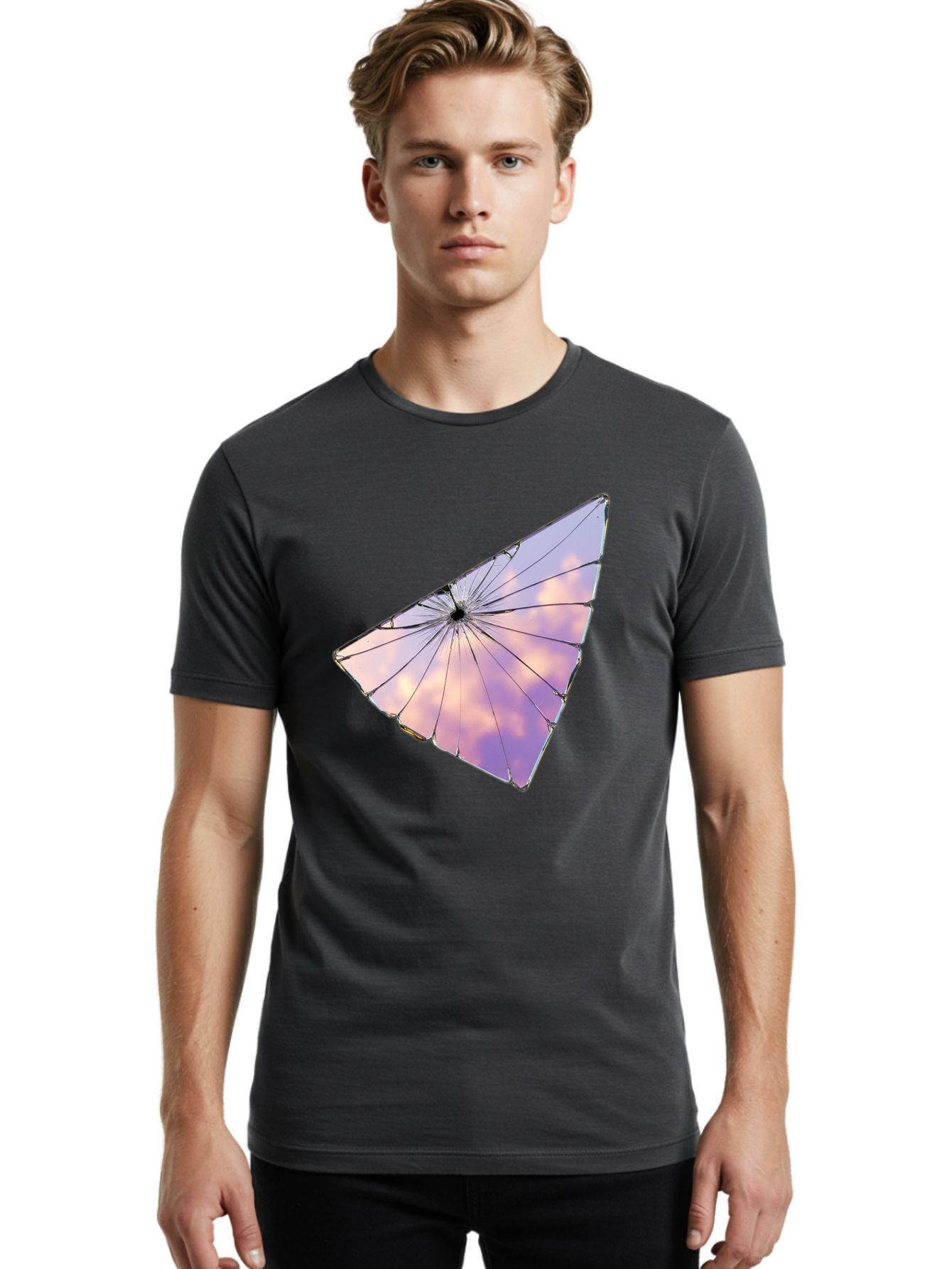 Shattered-Glass-2 Men'S Graphic Tee, 100% Cotton, Comfortable Casual Summer Wear, Machine Washable, Vintage Camera, Old Camera, Antique Camera, Black Camera, Classic Photography, Photography Equipment, Nostalgic Device, Film Camera, Camera Art Bal292
