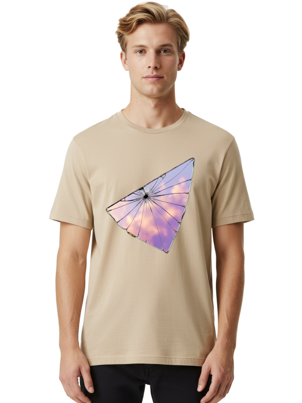 Shattered-Glass-2 Men'S Graphic Tee, 100% Cotton, Comfortable Casual Summer Wear, Machine Washable, Vintage Camera, Old Camera, Antique Camera, Black Camera, Classic Photography, Photography Equipment, Nostalgic Device, Film Camera, Camera Art Bal292