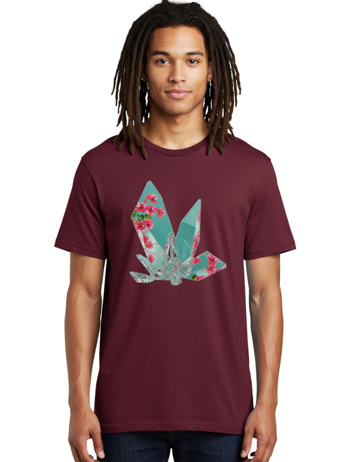 Shattered-Glass-With-Flowers Men'S Graphic Tee, 100% Cotton, Comfortable Casual Summer Wear, Machine Washable, Vintage Camera, Old Camera, Antique Camera, Black Camera, Classic Photography, Photography Equipment, Nostalgic Device, Film Camera, Bal293