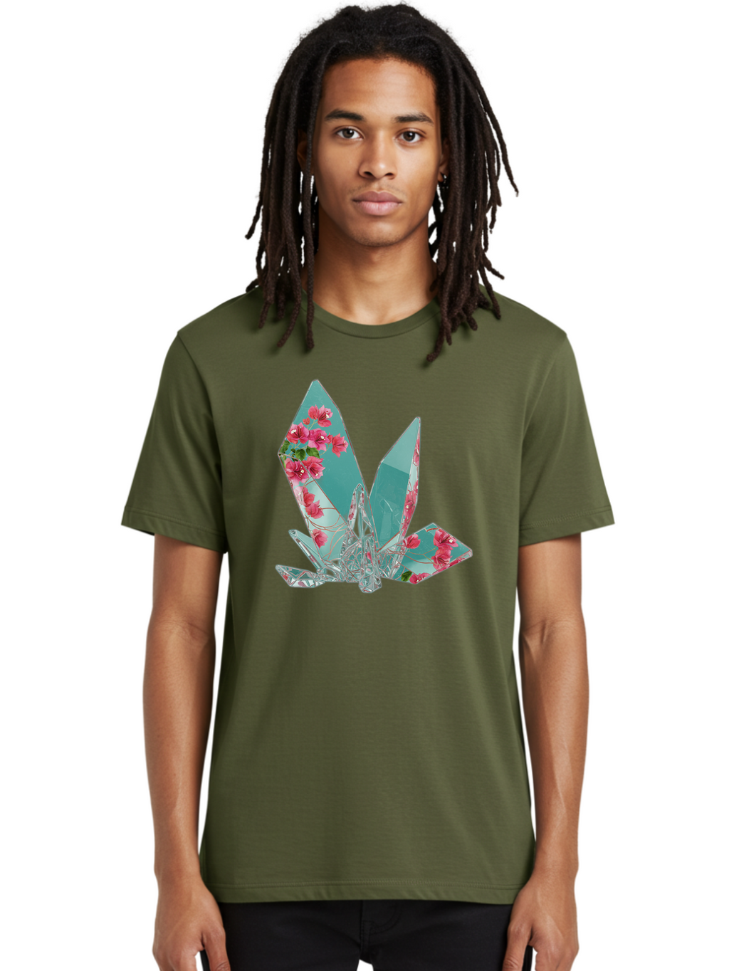 Shattered-Glass-With-Flowers Men'S Graphic Tee, 100% Cotton, Comfortable Casual Summer Wear, Machine Washable, Vintage Camera, Old Camera, Antique Camera, Black Camera, Classic Photography, Photography Equipment, Nostalgic Device, Film Camera, Bal293