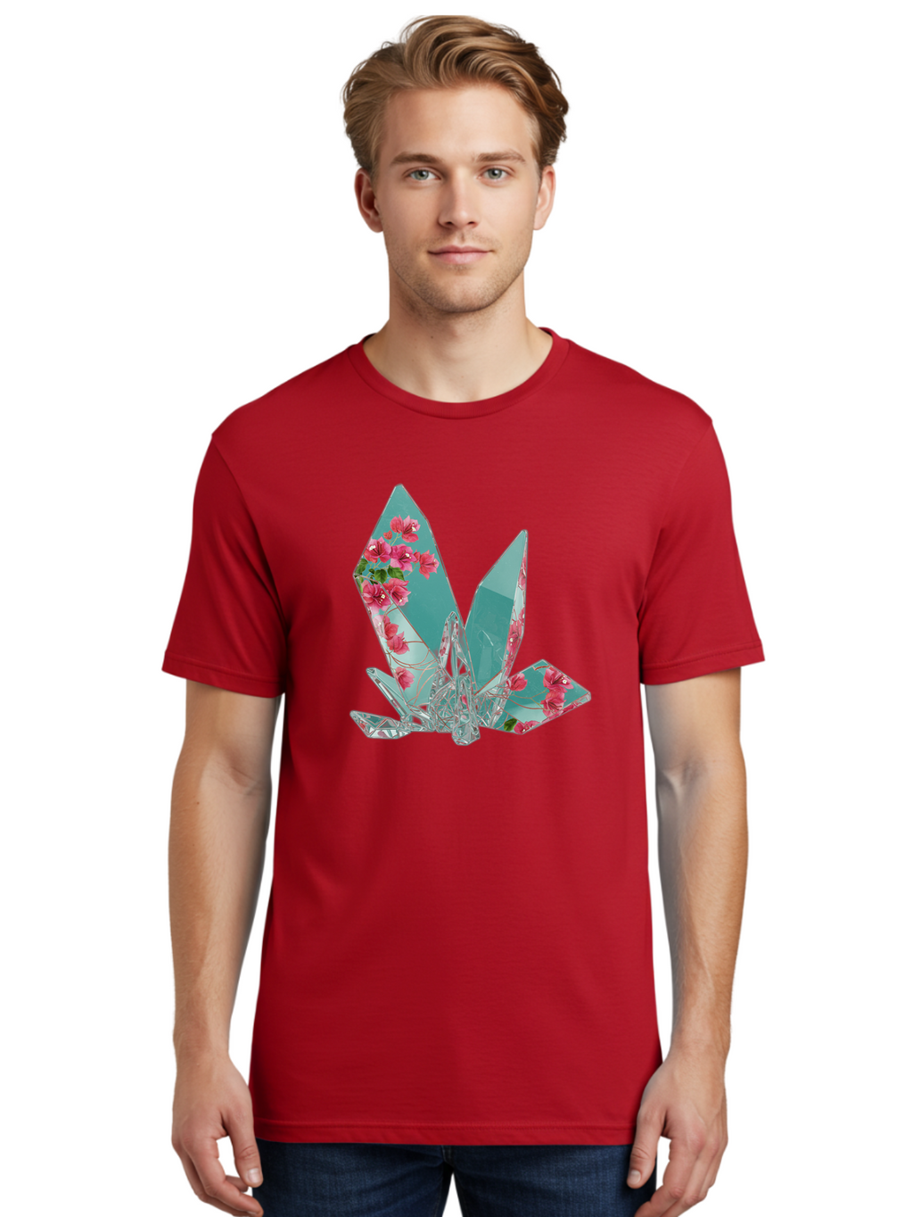 Shattered-Glass-With-Flowers Men'S Graphic Tee, 100% Cotton, Comfortable Casual Summer Wear, Machine Washable, Vintage Camera, Old Camera, Antique Camera, Black Camera, Classic Photography, Photography Equipment, Nostalgic Device, Film Camera, Bal293