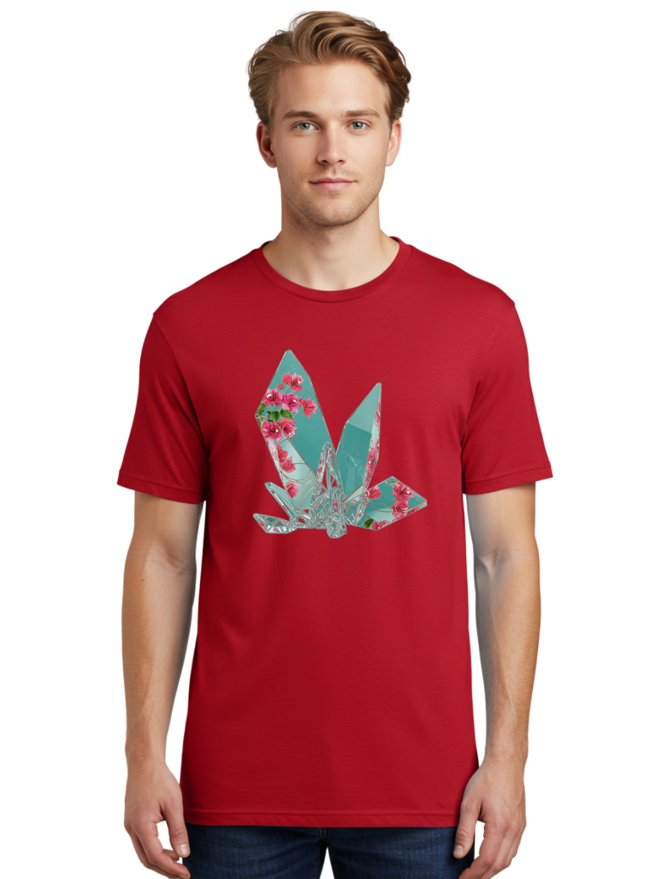 Shattered-Glass-With-Flowers Men'S Graphic Tee, 100% Cotton, Comfortable Casual Summer Wear, Machine Washable, Vintage Camera, Old Camera, Antique Camera, Black Camera, Classic Photography, Photography Equipment, Nostalgic Device, Film Camera, Bal293