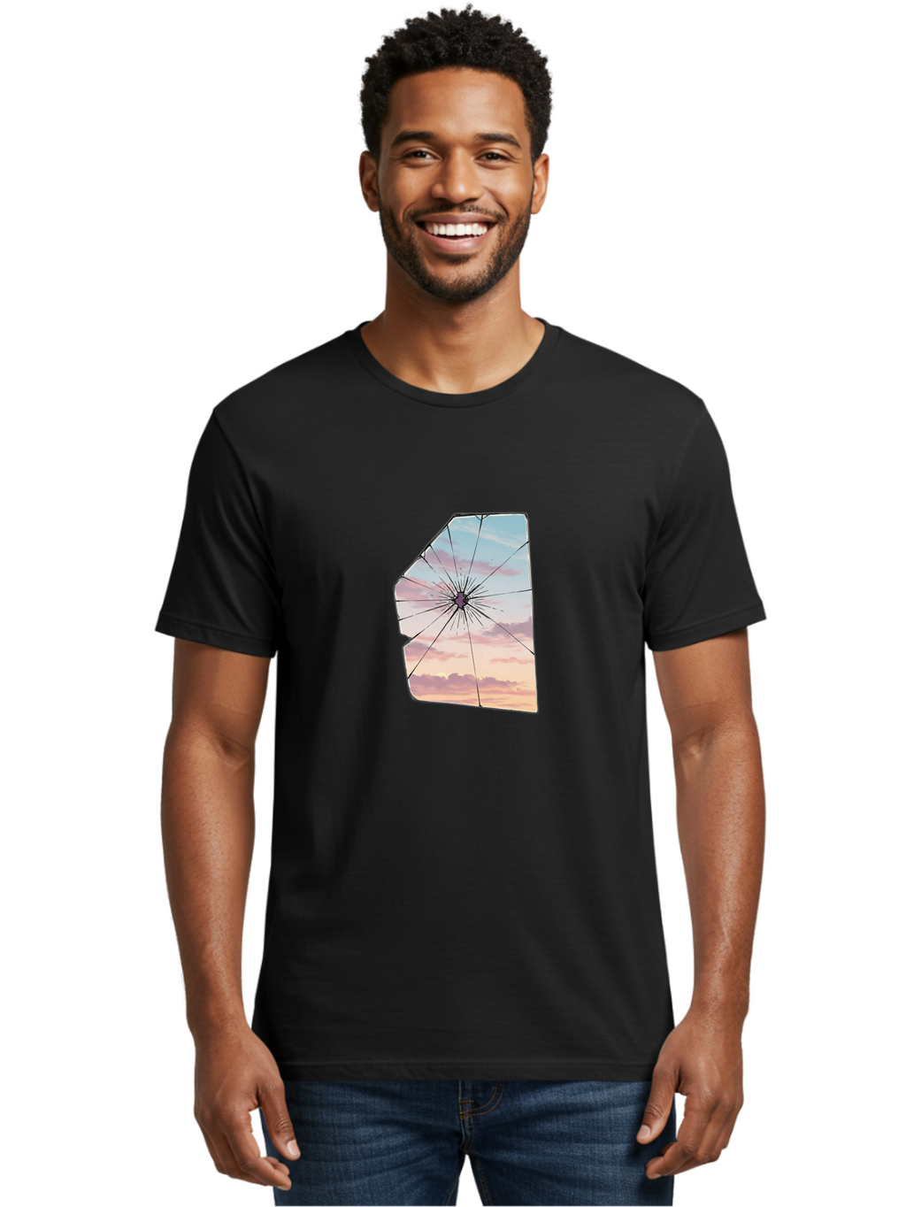 Shattered-Glass Men'S Graphic Tee, 100% Cotton, Comfortable Casual Summer Wear, Machine Washable, Vintage Camera, Old Camera, Antique Camera, Black Camera, Classic Photography, Photography Equipment, Nostalgic Device, Film Camera, Camera Art Bal294