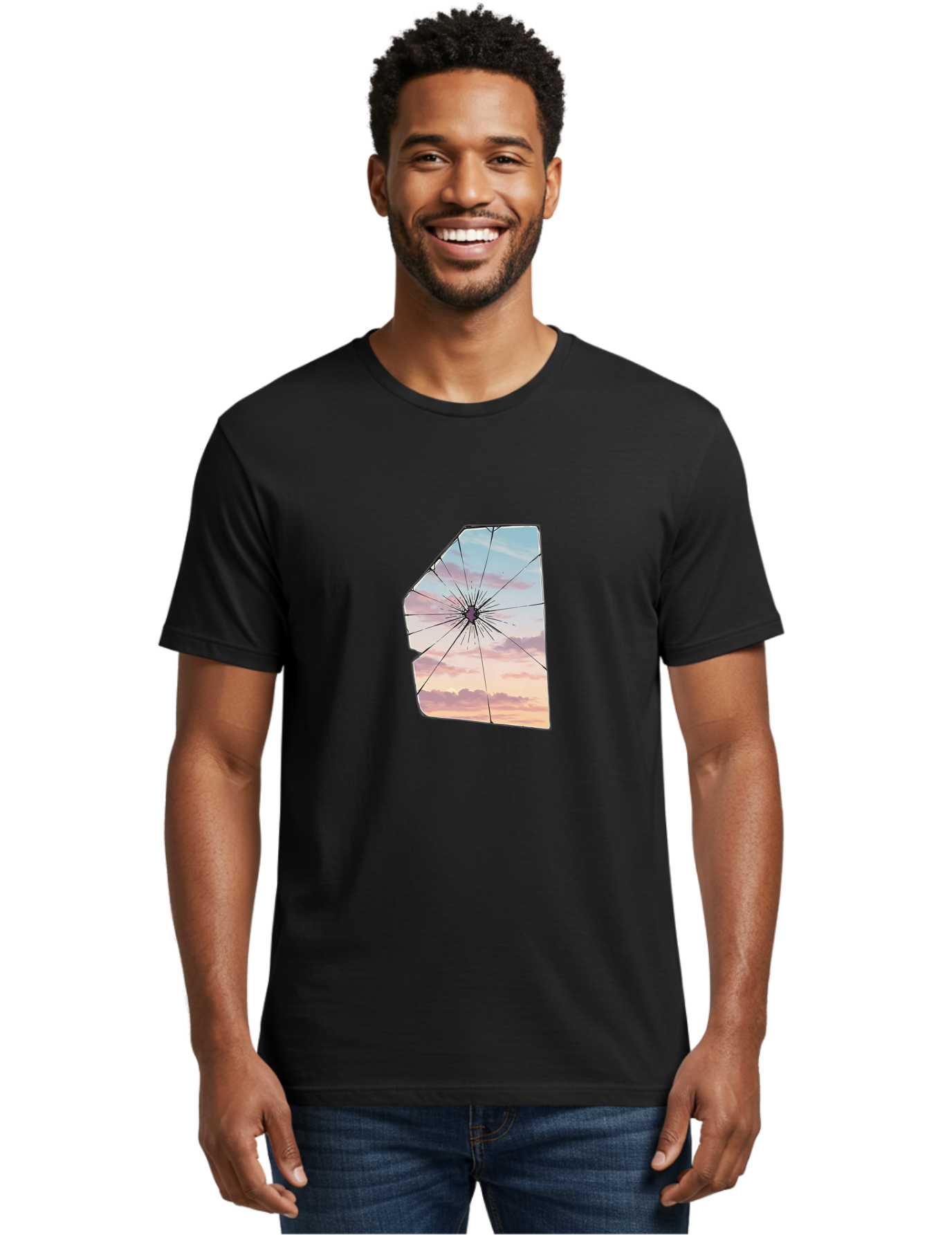 Shattered-Glass Men'S Graphic Tee, 100% Cotton, Comfortable Casual Summer Wear, Machine Washable, Vintage Camera, Old Camera, Antique Camera, Black Camera, Classic Photography, Photography Equipment, Nostalgic Device, Film Camera, Camera Art Bal294