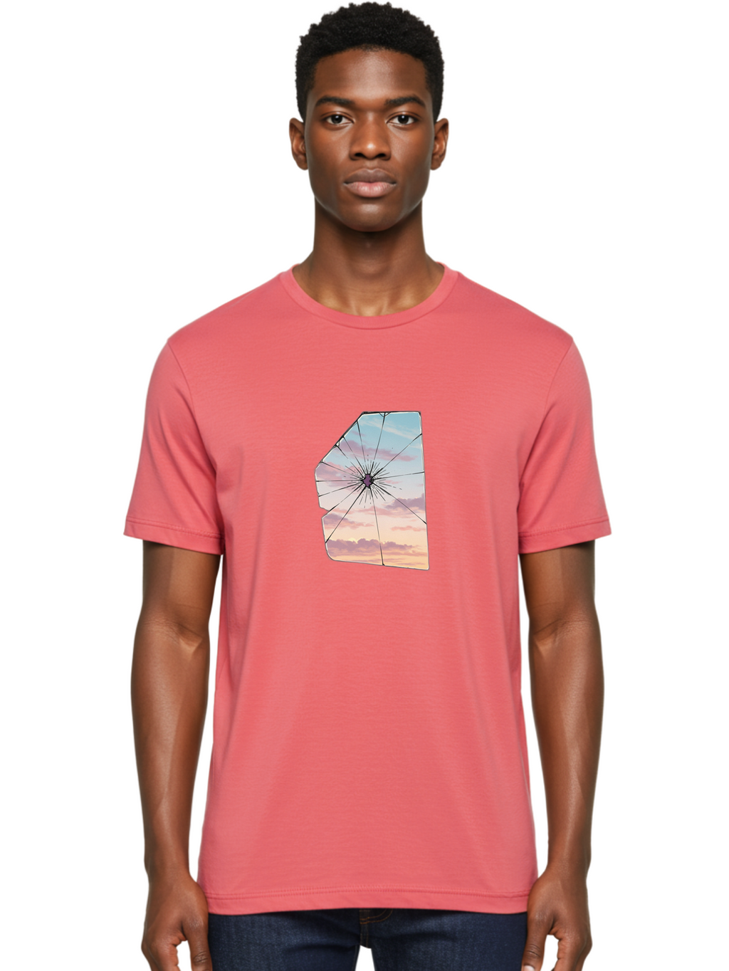 Shattered-Glass Men'S Graphic Tee, 100% Cotton, Comfortable Casual Summer Wear, Machine Washable, Vintage Camera, Old Camera, Antique Camera, Black Camera, Classic Photography, Photography Equipment, Nostalgic Device, Film Camera, Camera Art Bal294