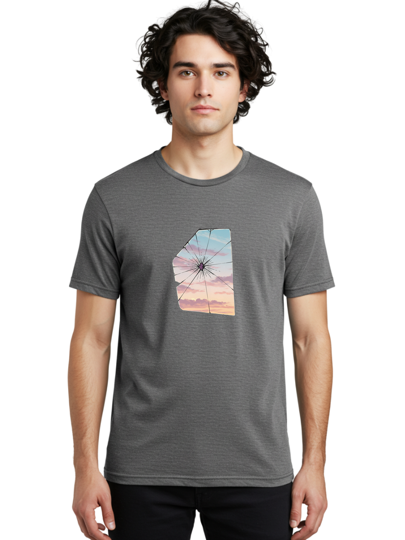 Shattered-Glass Men'S Graphic Tee, 100% Cotton, Comfortable Casual Summer Wear, Machine Washable, Vintage Camera, Old Camera, Antique Camera, Black Camera, Classic Photography, Photography Equipment, Nostalgic Device, Film Camera, Camera Art Bal294