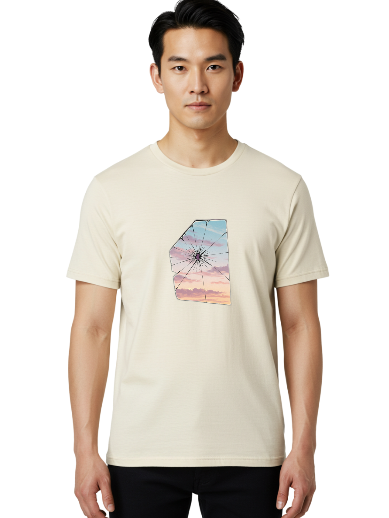 Shattered-Glass Men'S Graphic Tee, 100% Cotton, Comfortable Casual Summer Wear, Machine Washable, Vintage Camera, Old Camera, Antique Camera, Black Camera, Classic Photography, Photography Equipment, Nostalgic Device, Film Camera, Camera Art Bal294