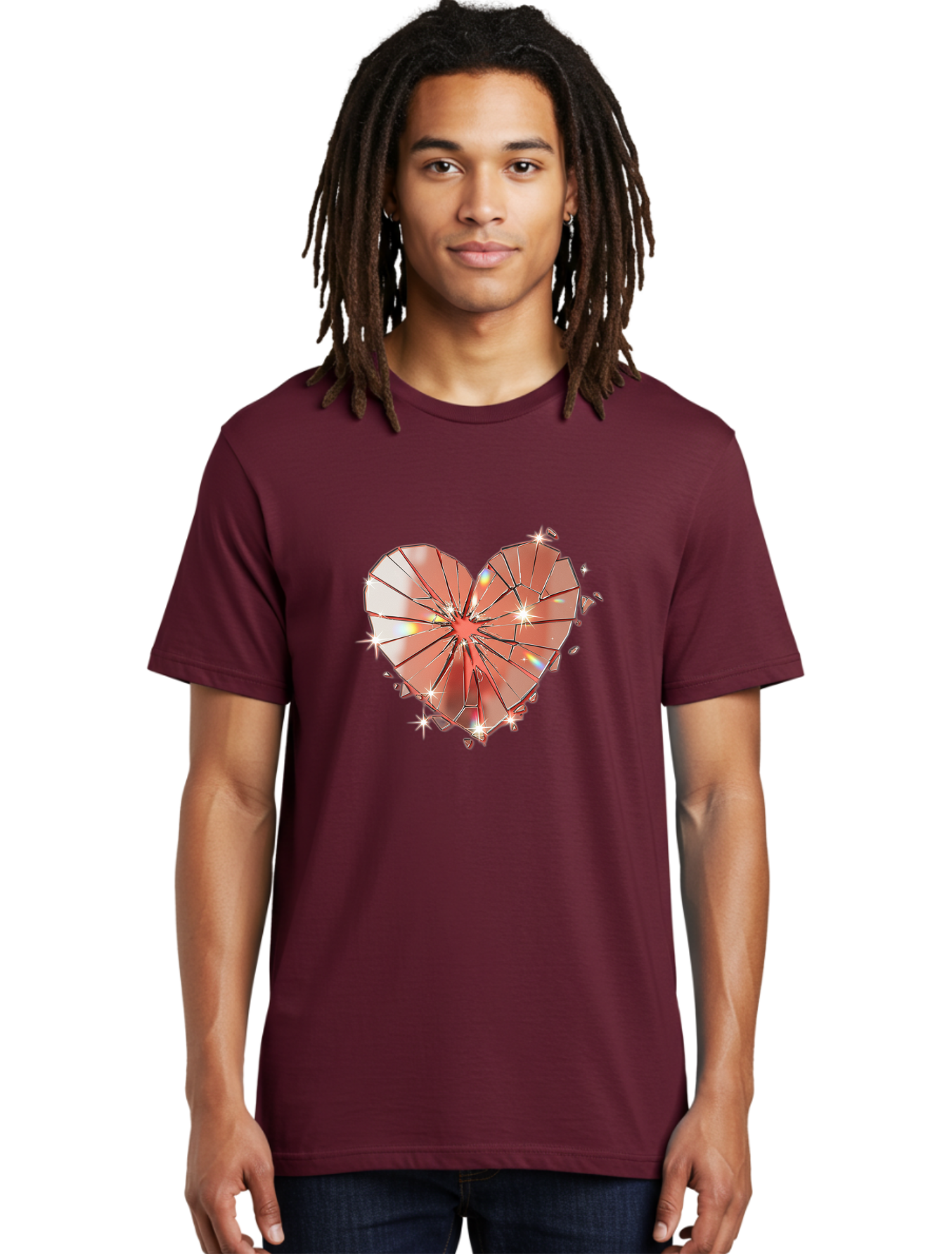 Shattered-Heart-1 Men'S Graphic Tee, 100% Cotton, Comfortable Casual Summer Wear, Machine Washable, Vintage Camera, Old Camera, Antique Camera, Black Camera, Classic Photography, Photography Equipment, Nostalgic Device, Film Camera, Camera Art Bal295